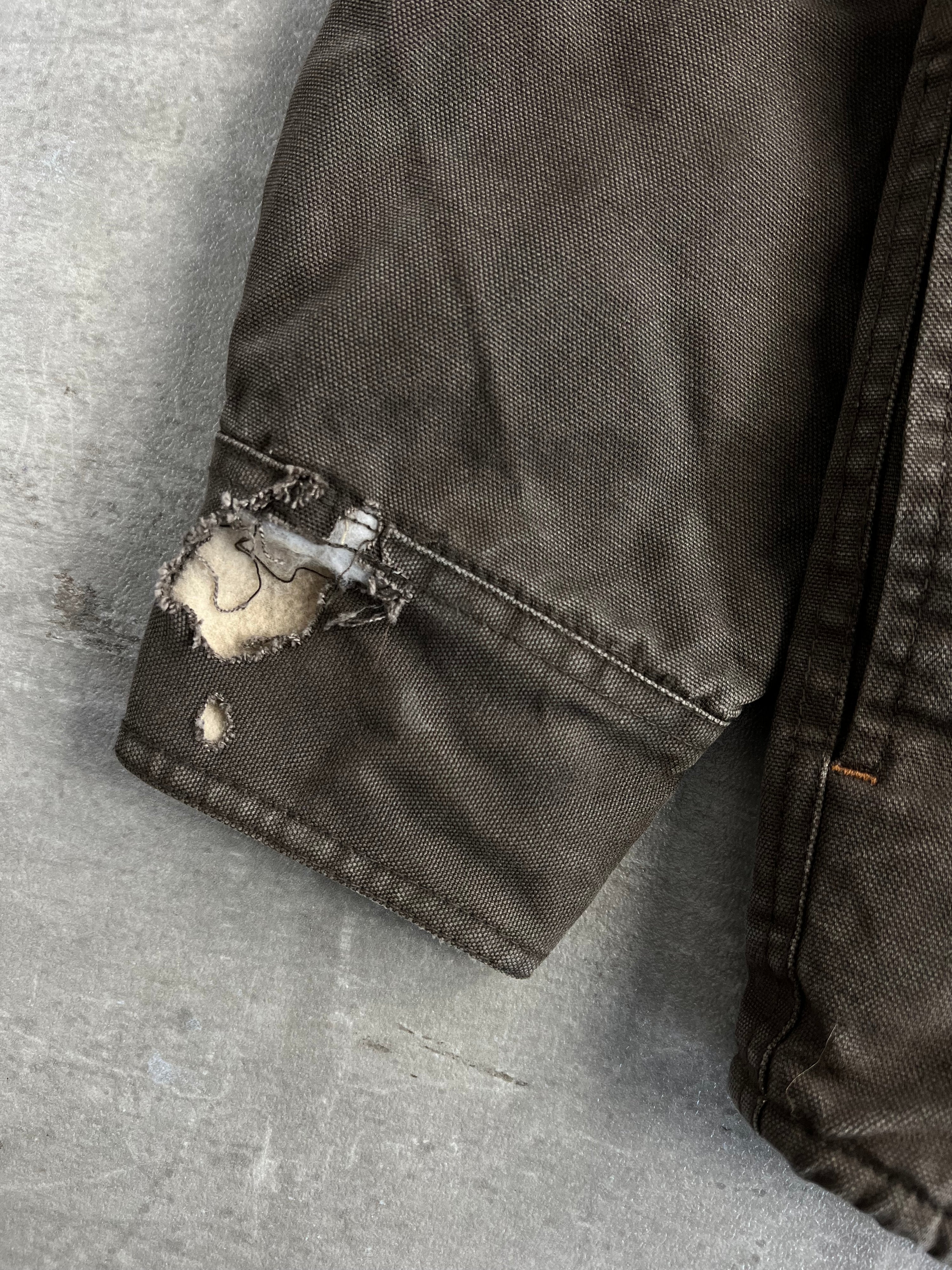 WORKWEAR SHIRT JACKET FLEECE LINED BROWN - L