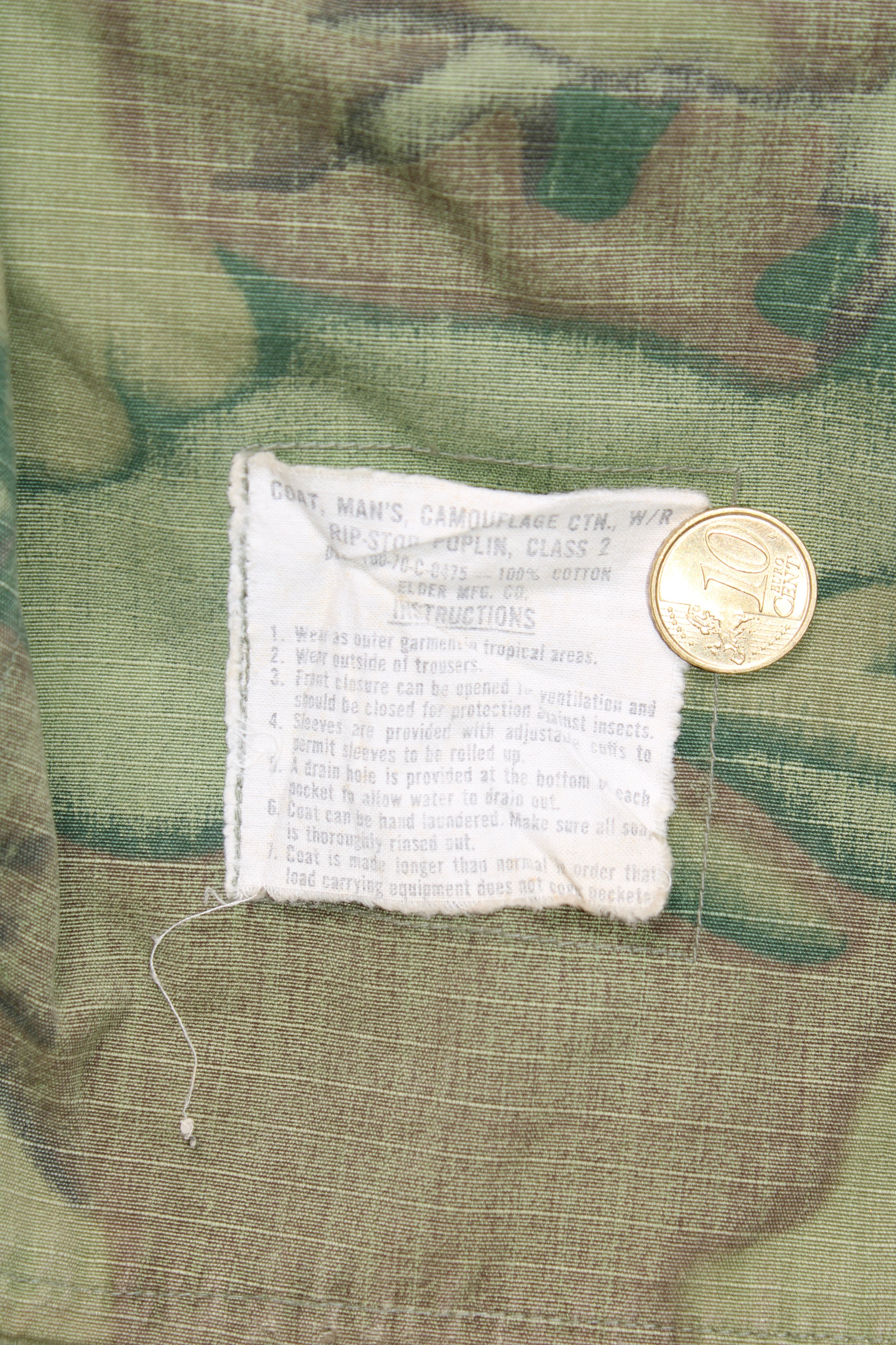 US ARMY JUNGLE JACKET VINTAGE ERDL CAMO VIETNAM - M
