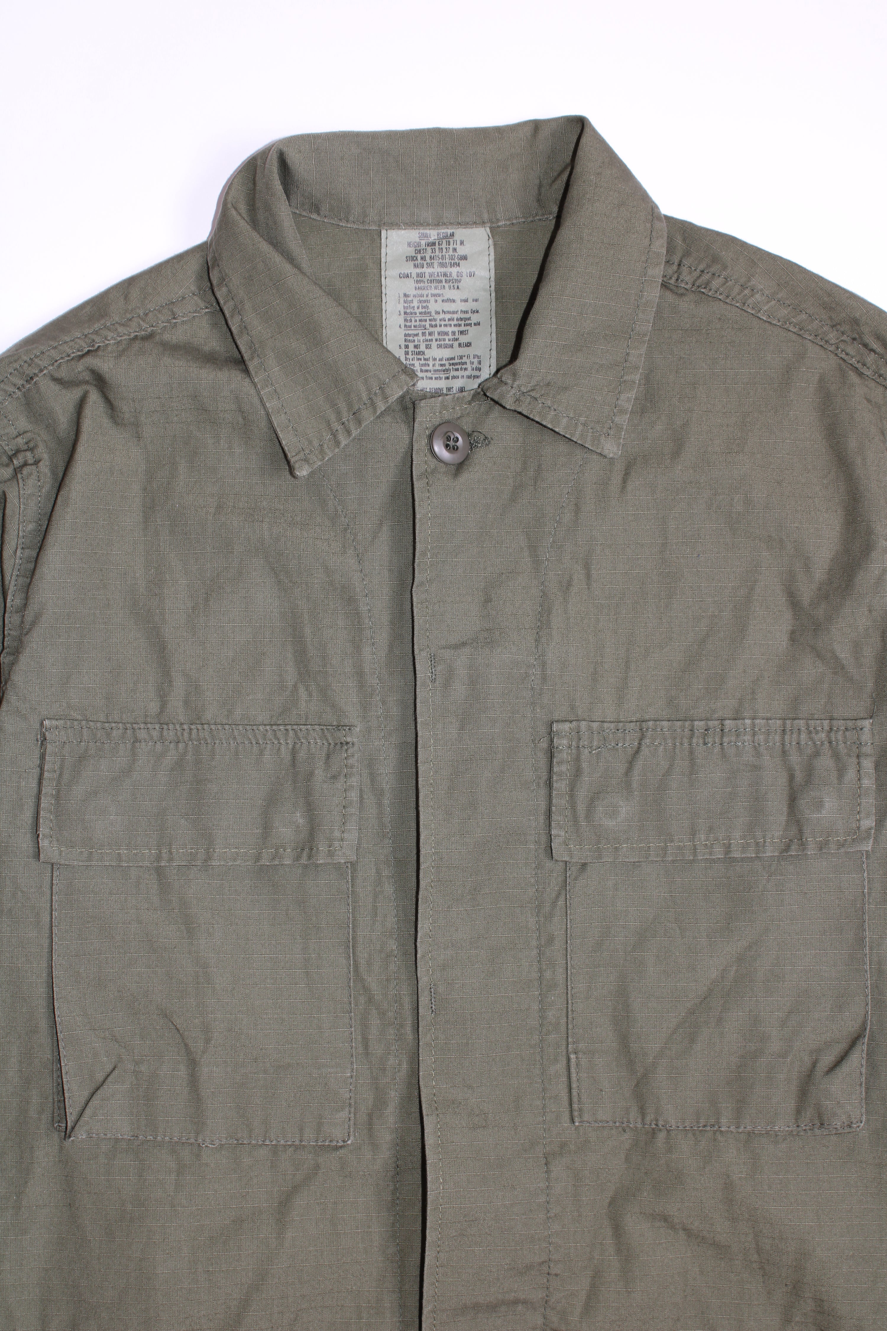 US ARMY OG 107 VINTAGE BDU JACKET OLIVE GREEN - S