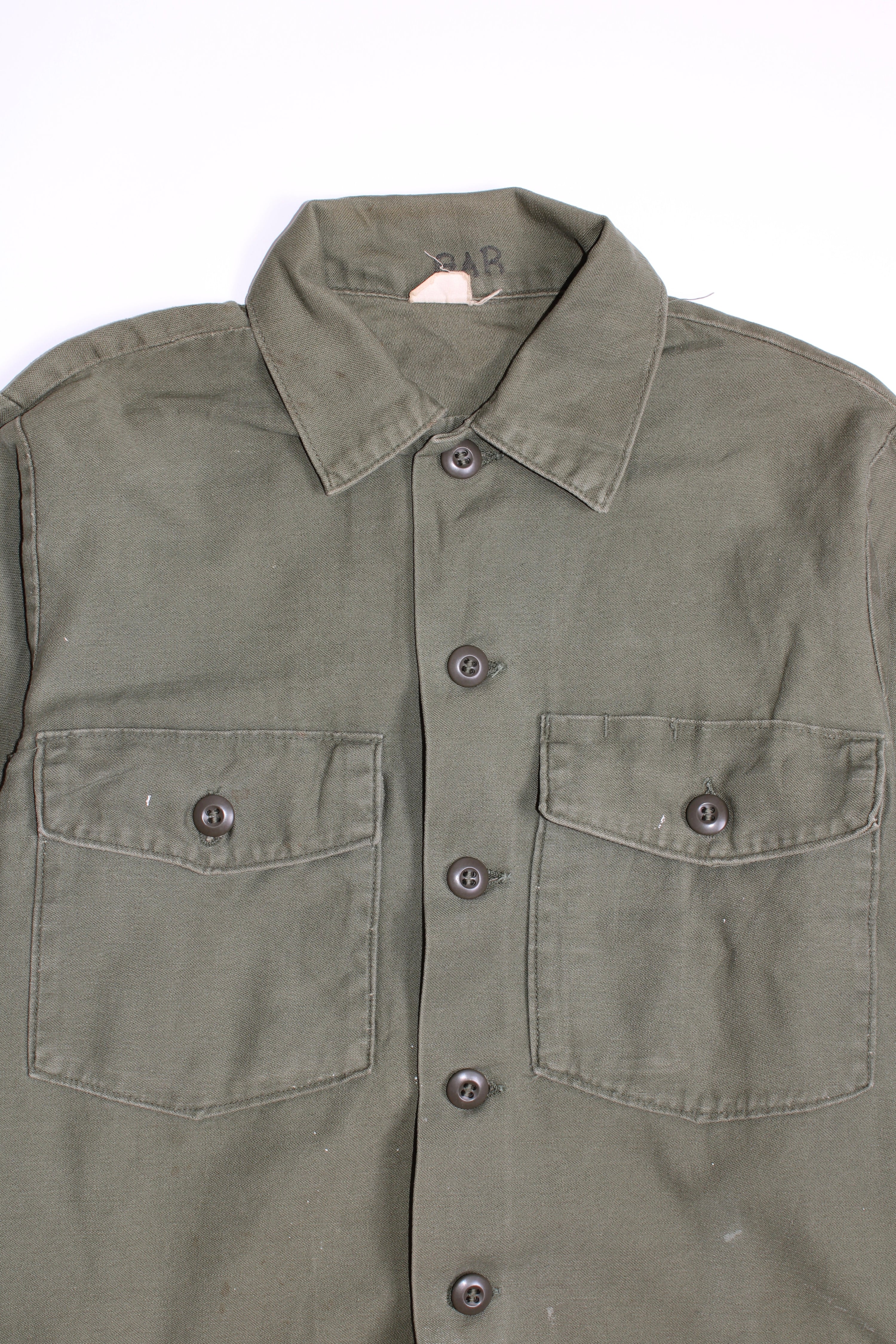US ARMY VINTAGE OG 107 FATIGUE SHIRT GREEN - M/L