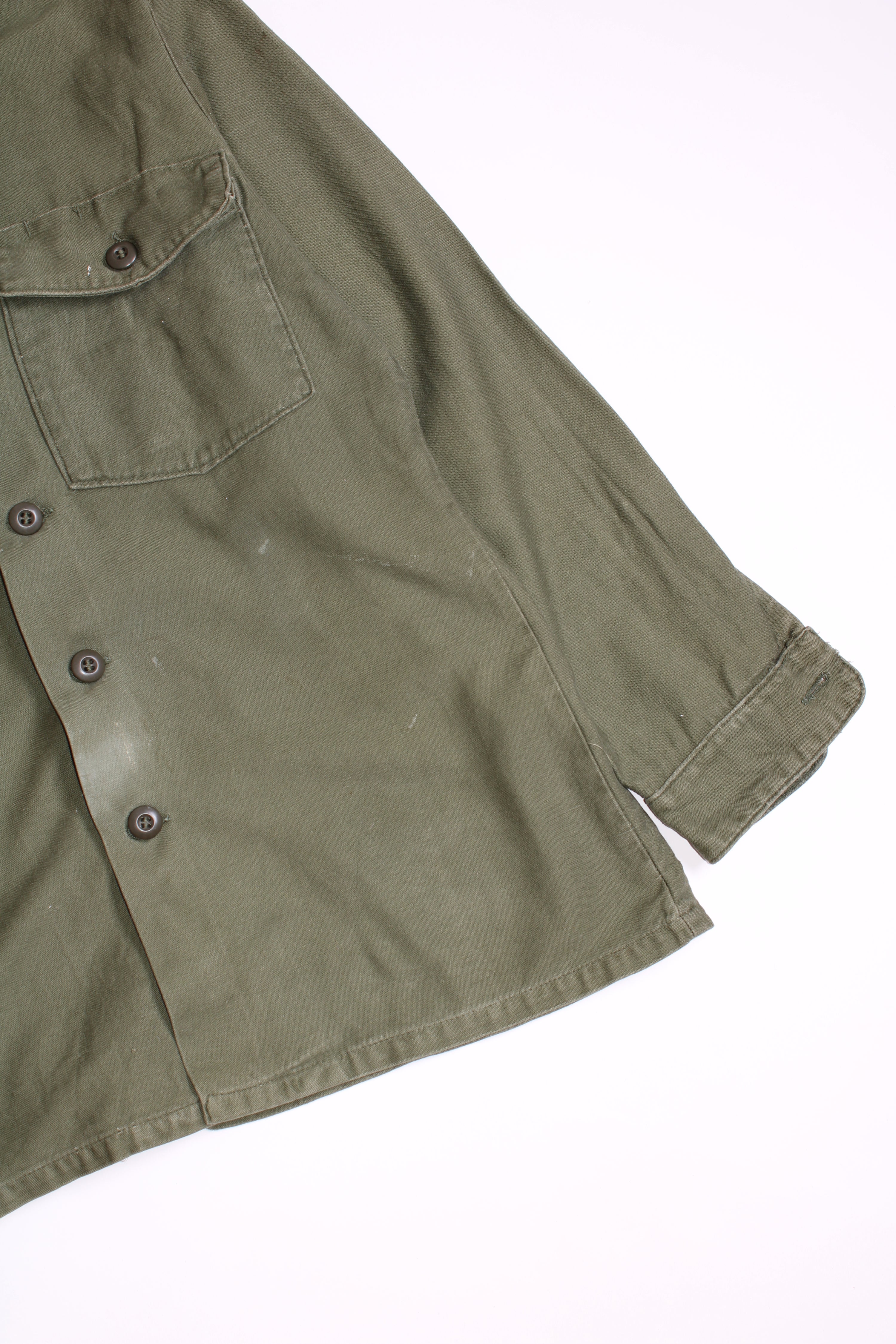 US ARMY VINTAGE OG 107 FATIGUE SHIRT GREEN - M/L