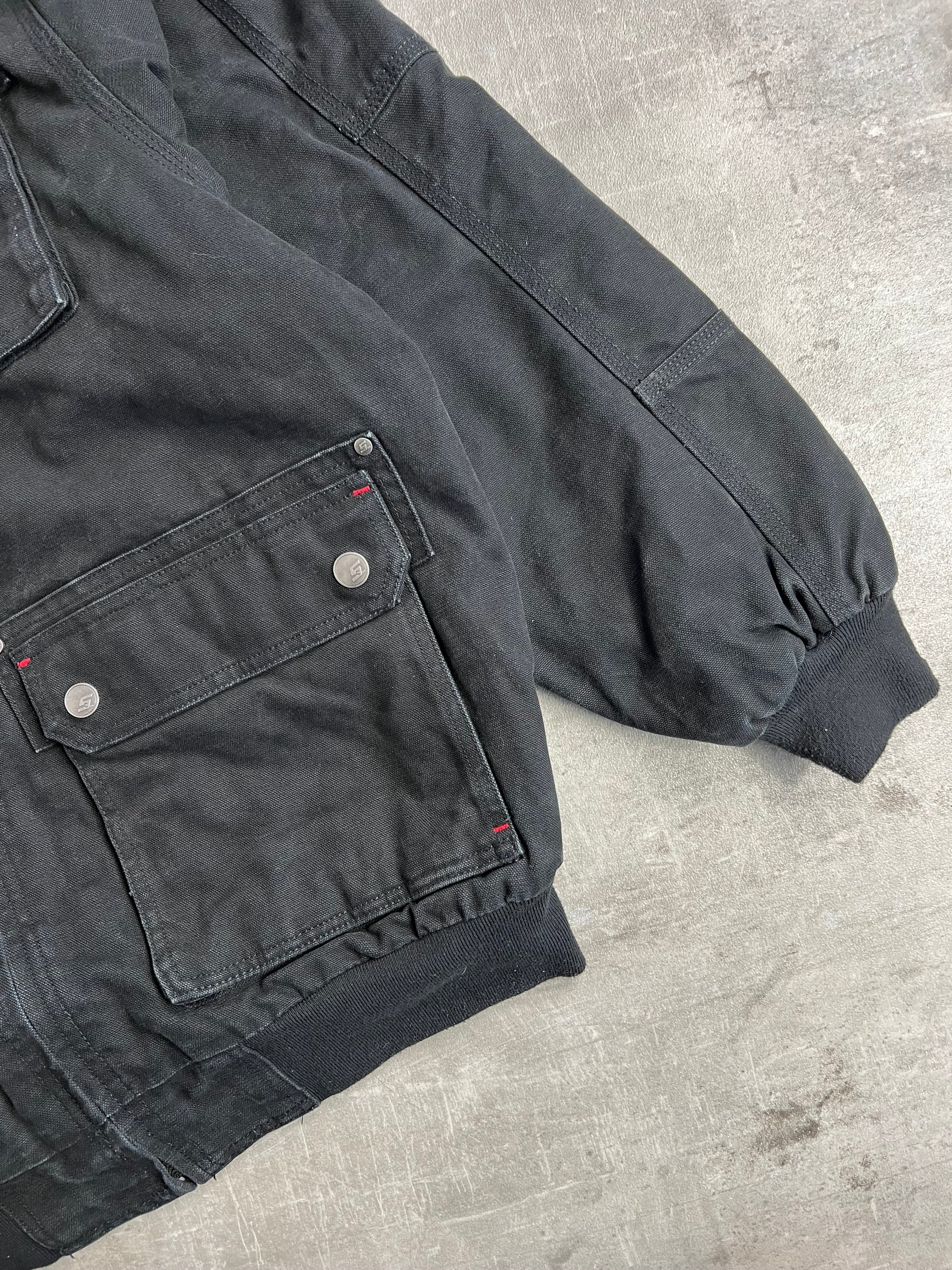 WORKWEAR MULTI POCKET ACTIVE JACKET SNAP ON BLACK - L