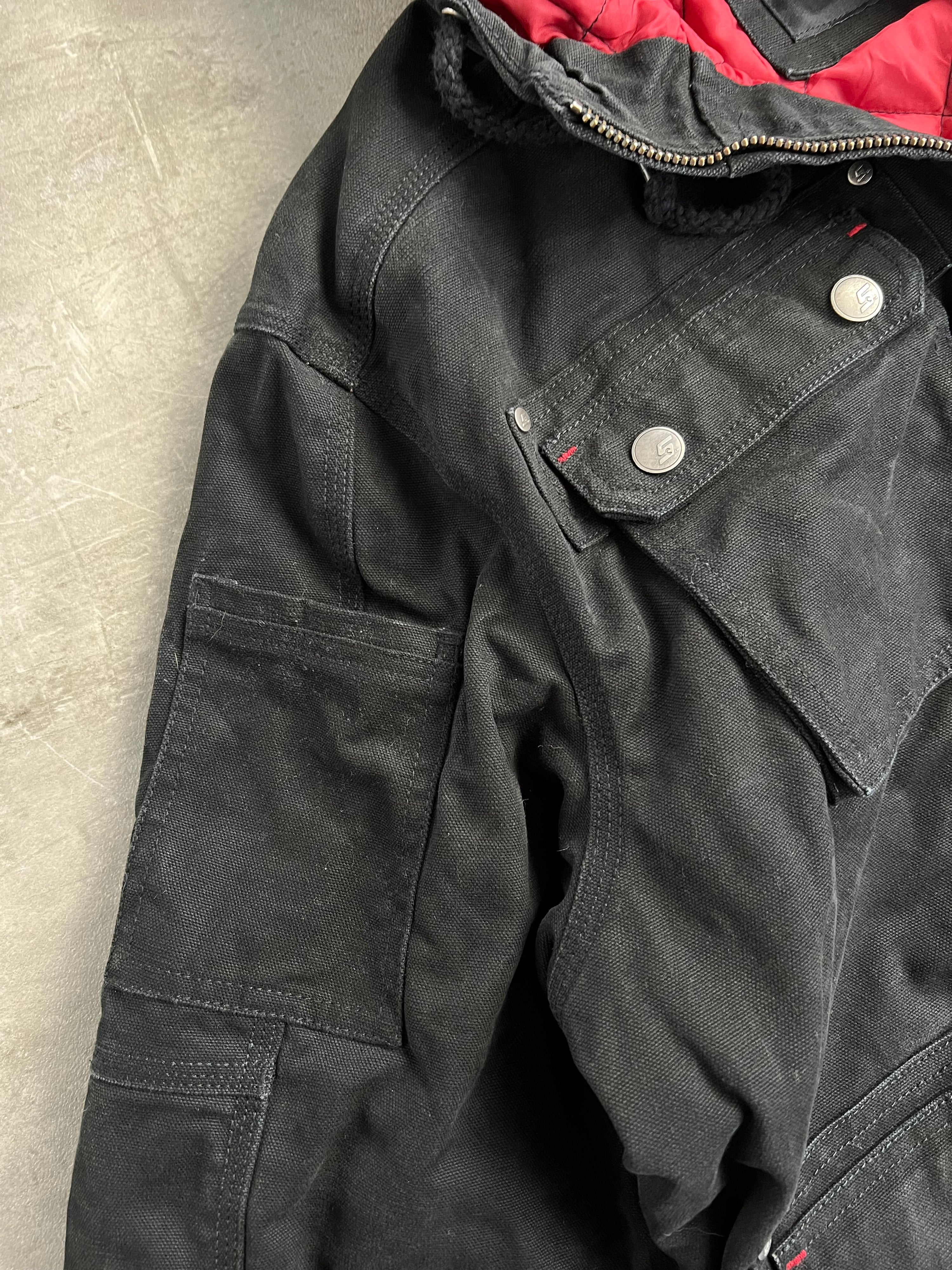 WORKWEAR MULTI POCKET ACTIVE JACKET SNAP ON BLACK - L