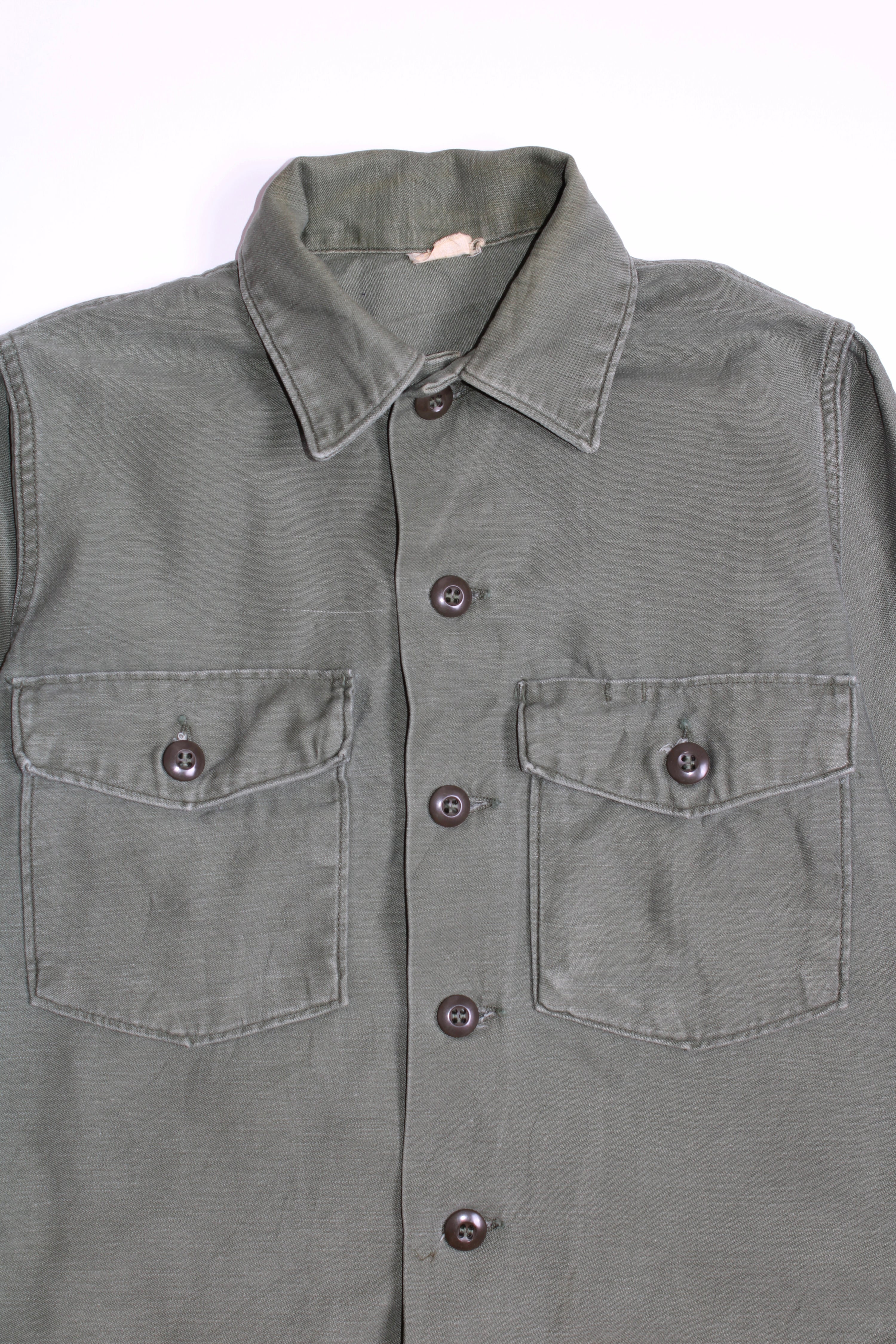 US ARMY VINTAGE OG 107 FATIGUE SHIRT GREEN - S/M