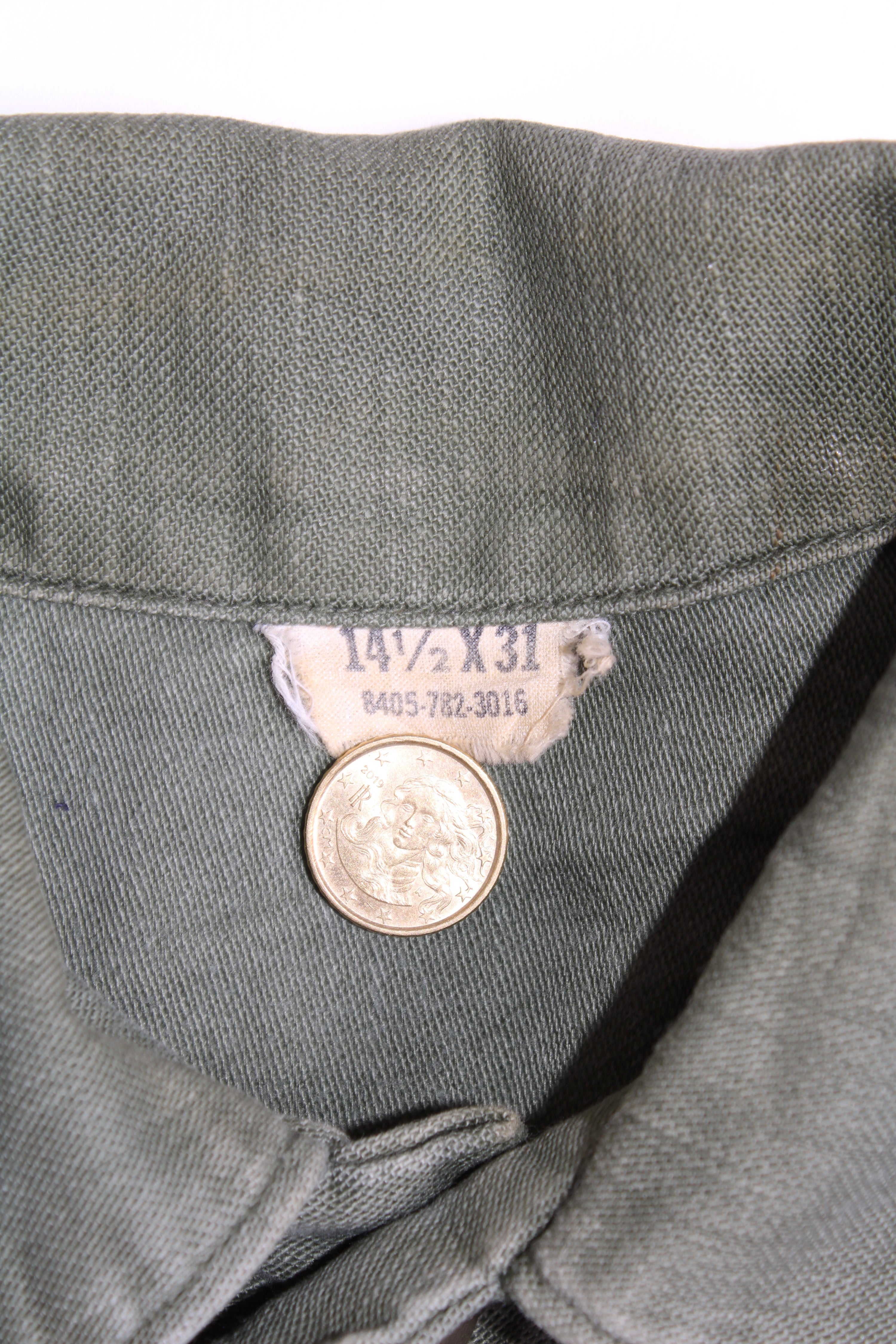 US ARMY VINTAGE OG 107 FATIGUE SHIRT GREEN - S/M