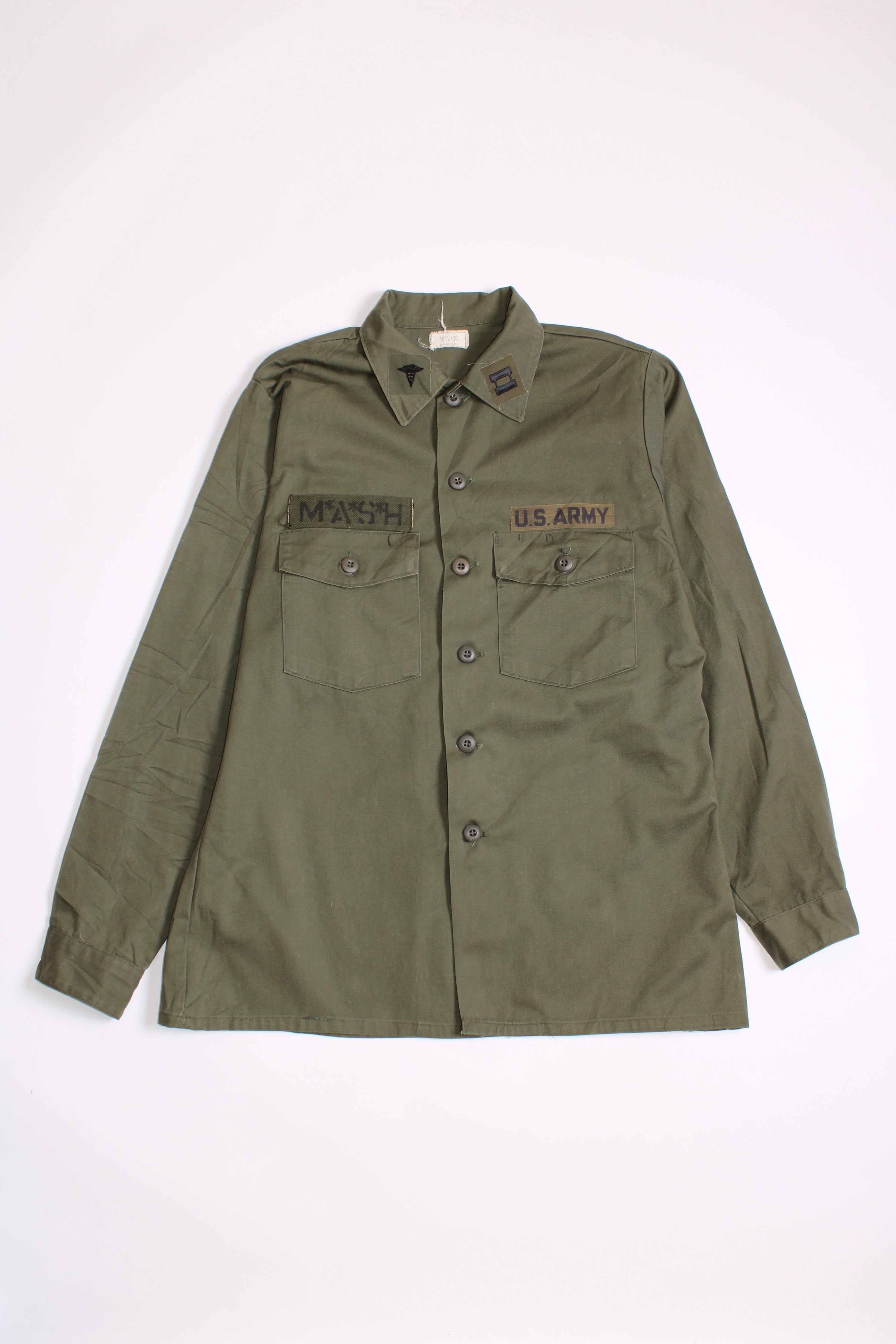 US ARMY OG 507 FATIGUE SHIRT GREEN - M/L