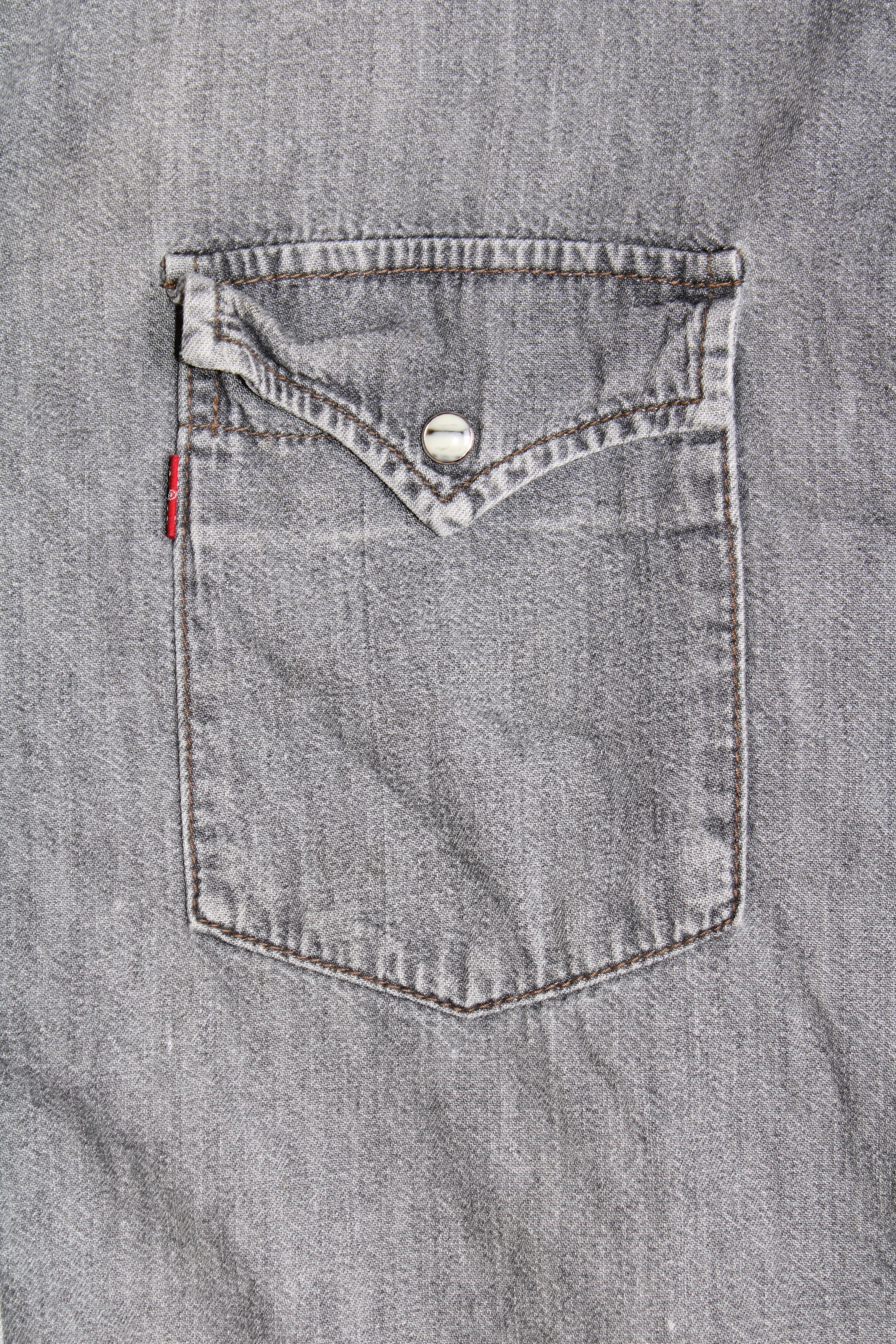 LEVIS VINTAGE WESTERN DENIM SHIRT GREY WASH  1990S VTG - L