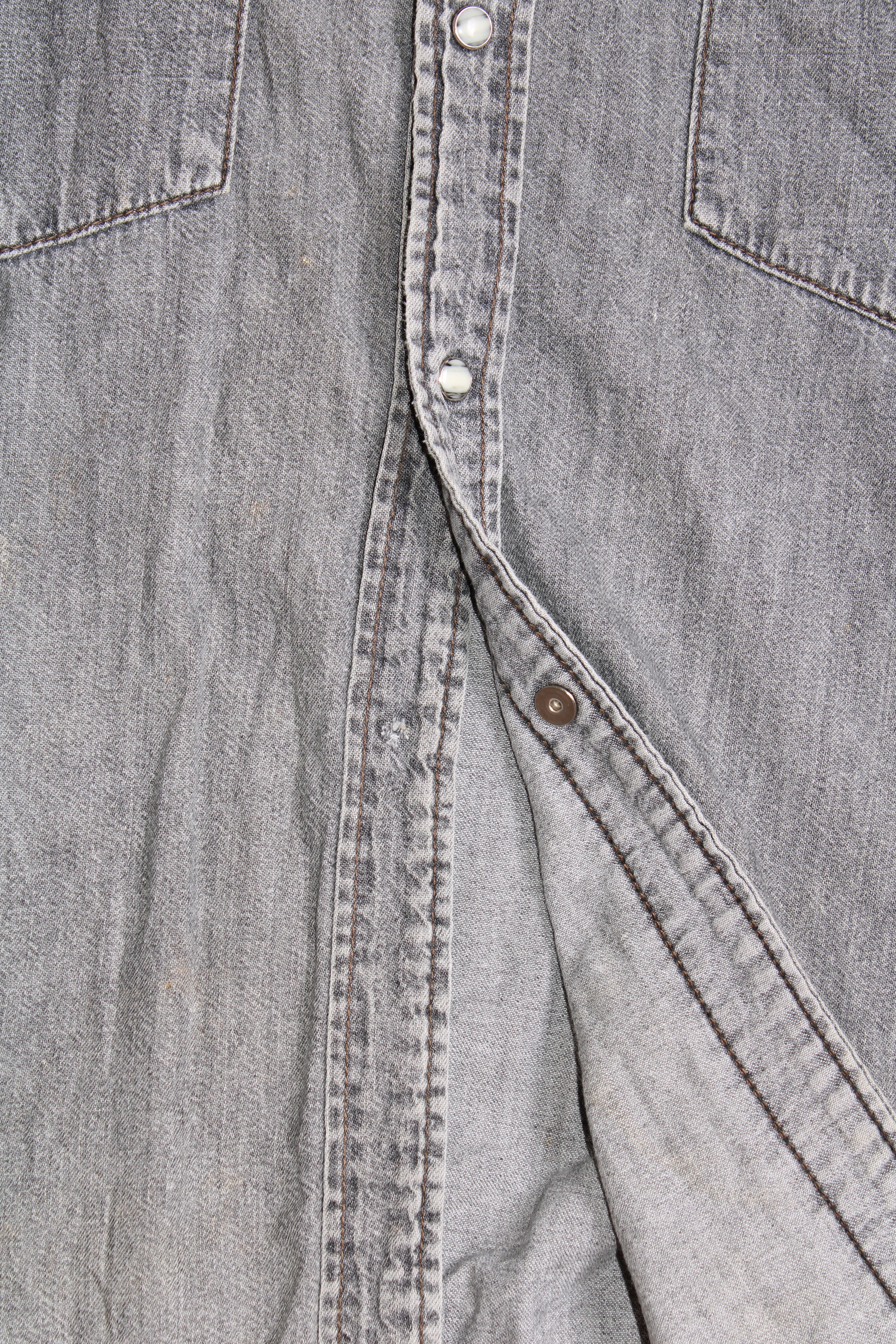 LEVIS VINTAGE WESTERN DENIM SHIRT GREY WASH  1990S VTG - L