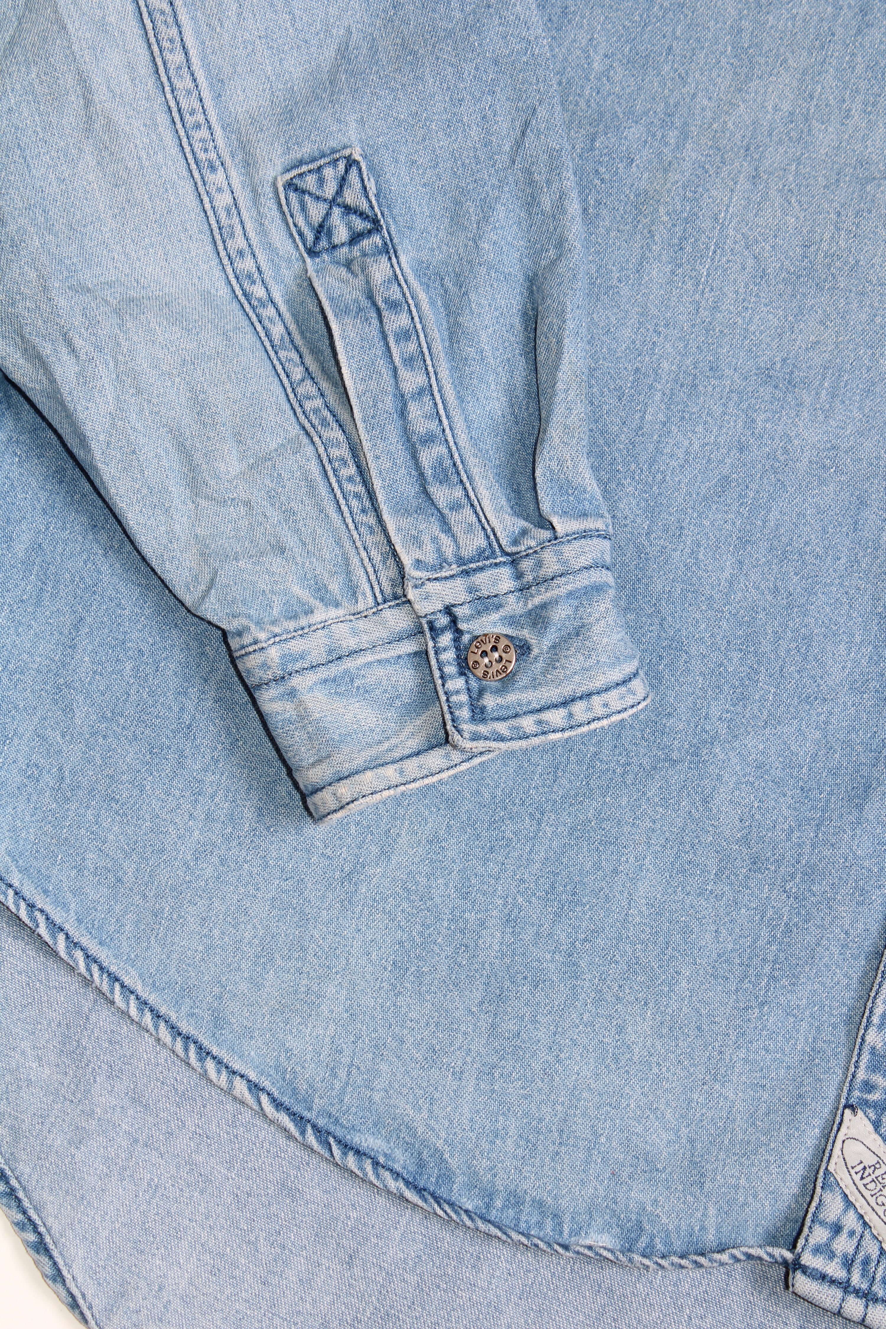 LEVIS VINTAGE WESTERN DENIM SHIRT BLUE INDIGO  1990S VTG - XL
