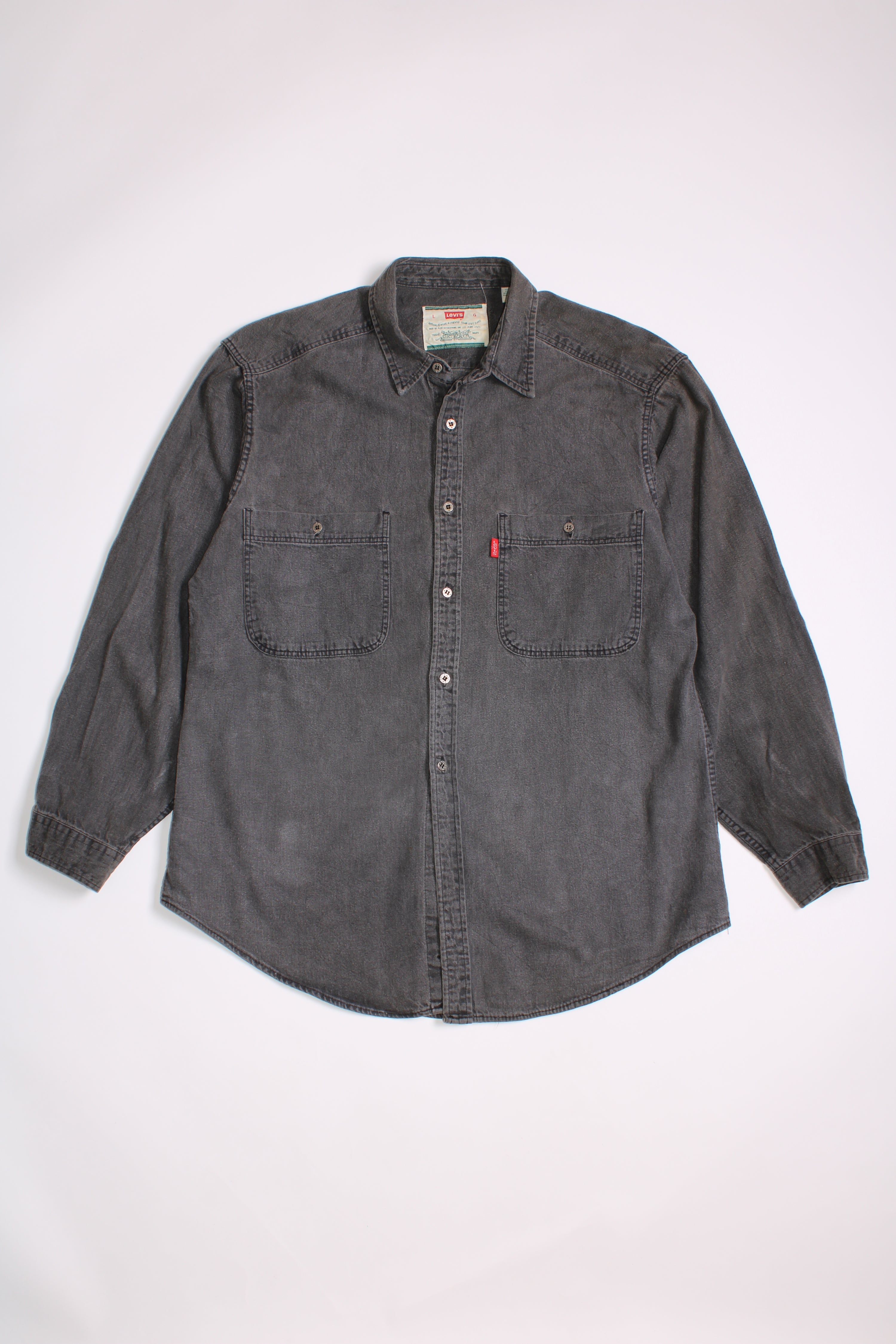 LEVIS VINTAGE WESTERN DENIM SHIRT BLACK  1990S VTG - L