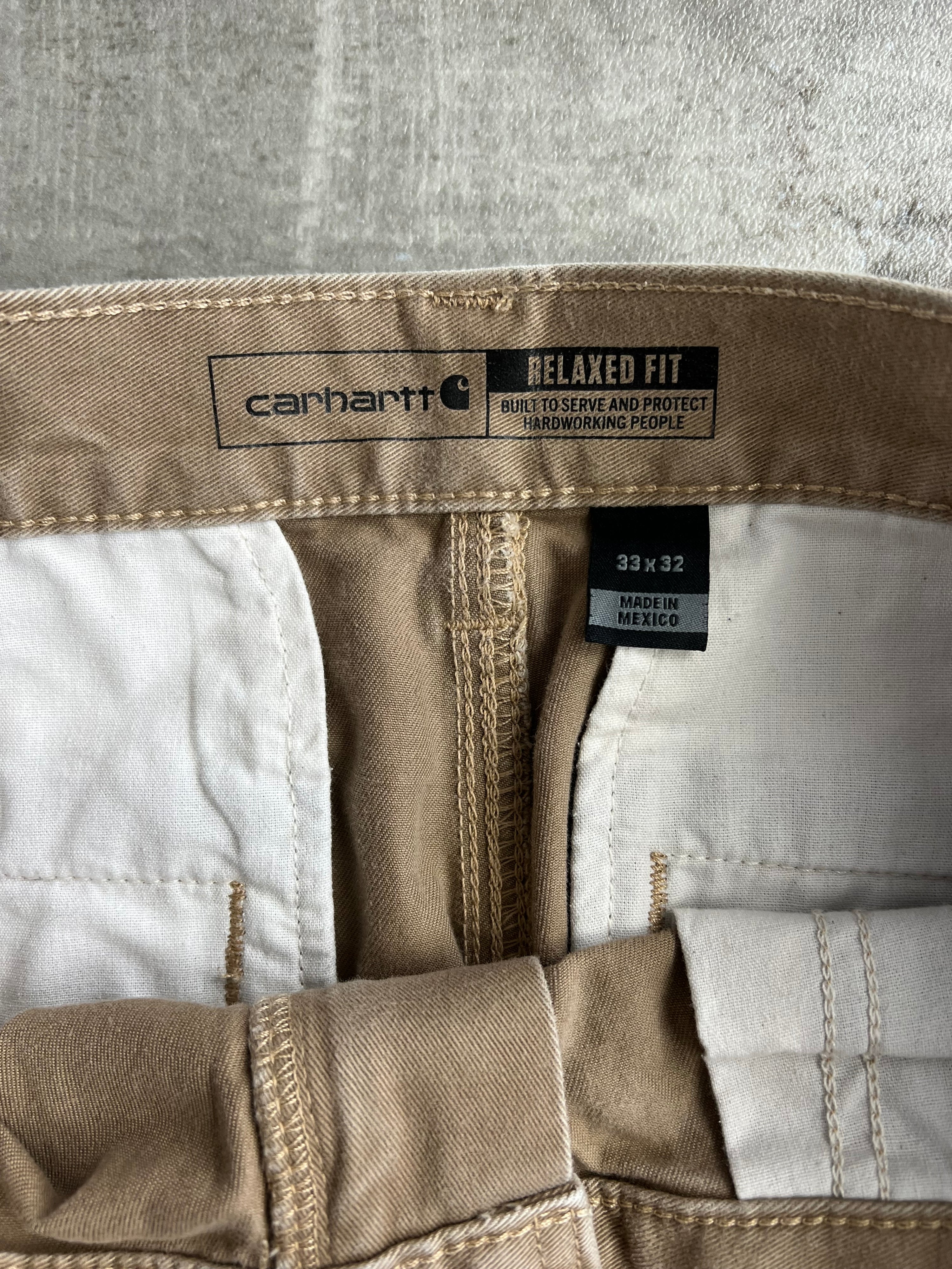CARHARTT CARPENTER WORK PANTS BEIGE - 33X32