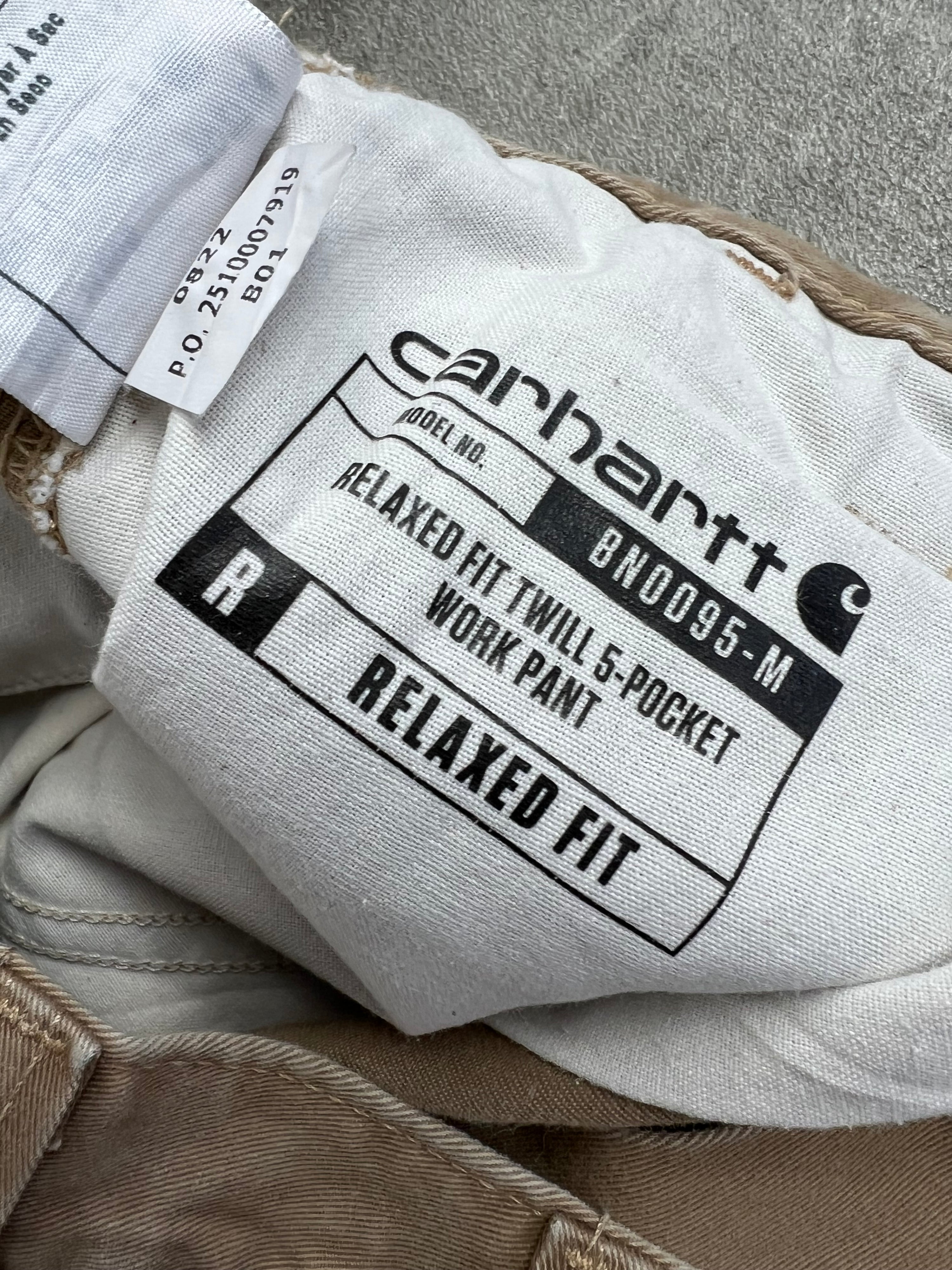 CARHARTT CARPENTER WORK PANTS BEIGE - 33X32