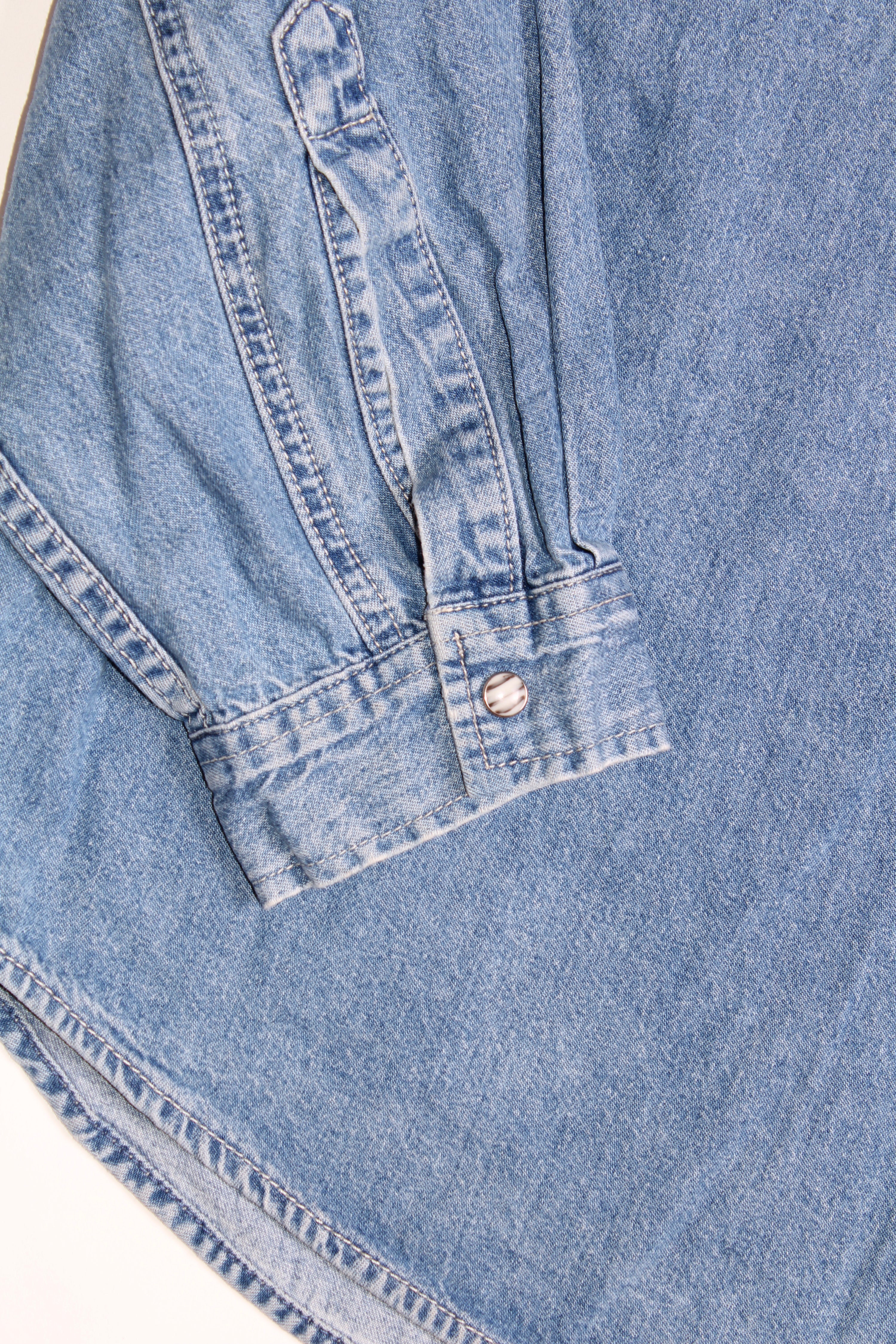 LEVIS VINTAGE WESTERN DENIM SHIRT BLUE WASH 1990S VTG - XXL
