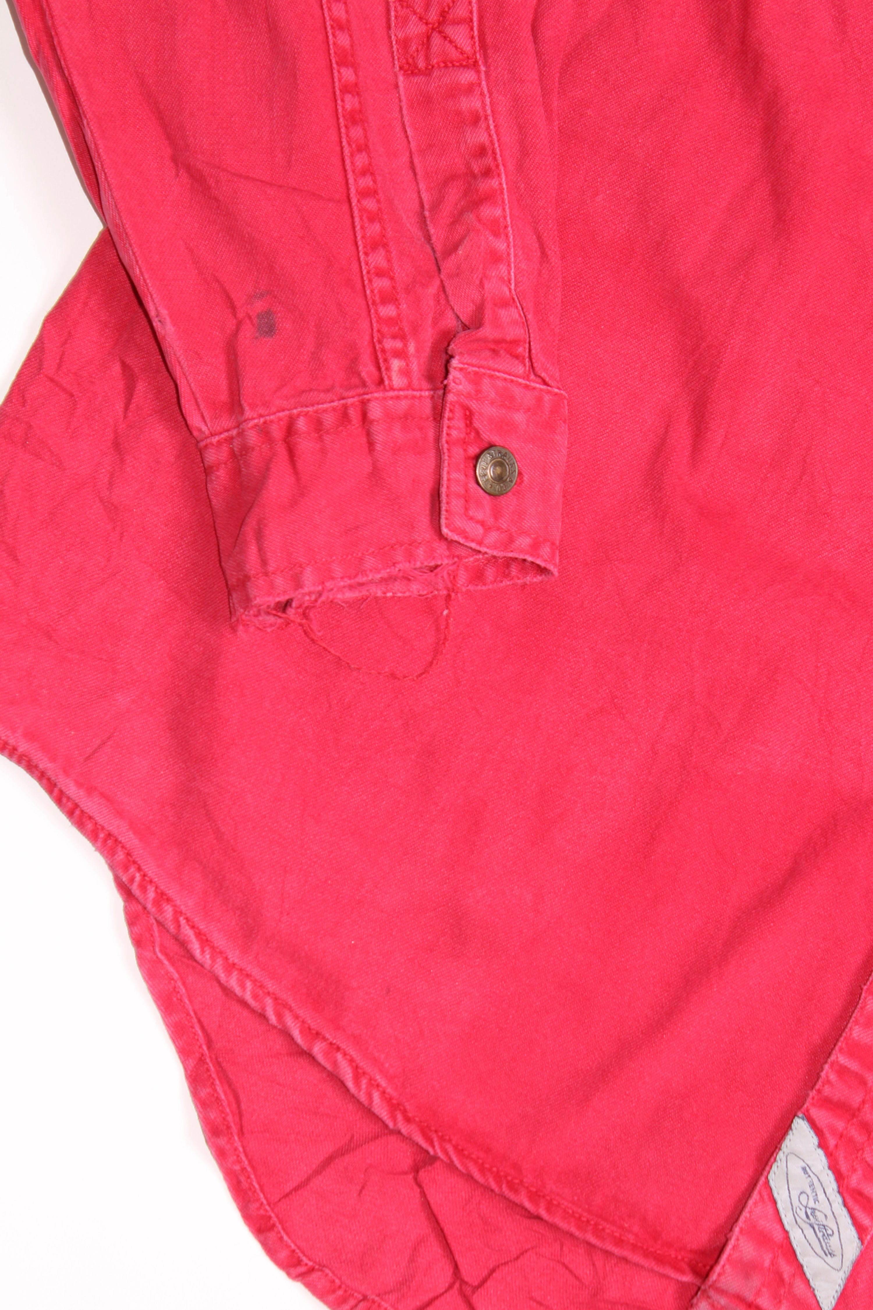 LEVIS VINTAGE WESTERN DENIM SHIRT RED 1990S VTG - L