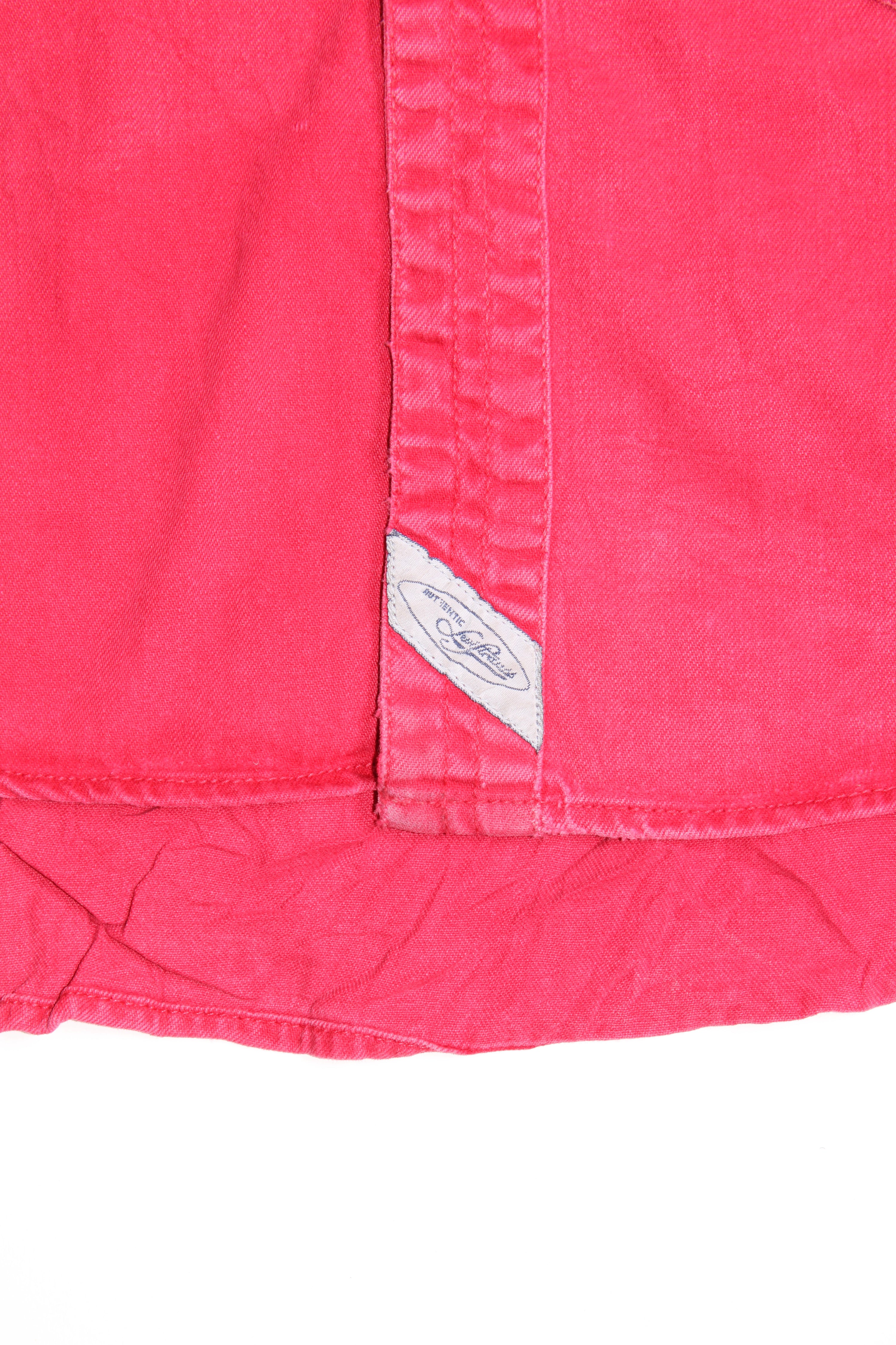 LEVIS VINTAGE WESTERN DENIM SHIRT RED 1990S VTG - L