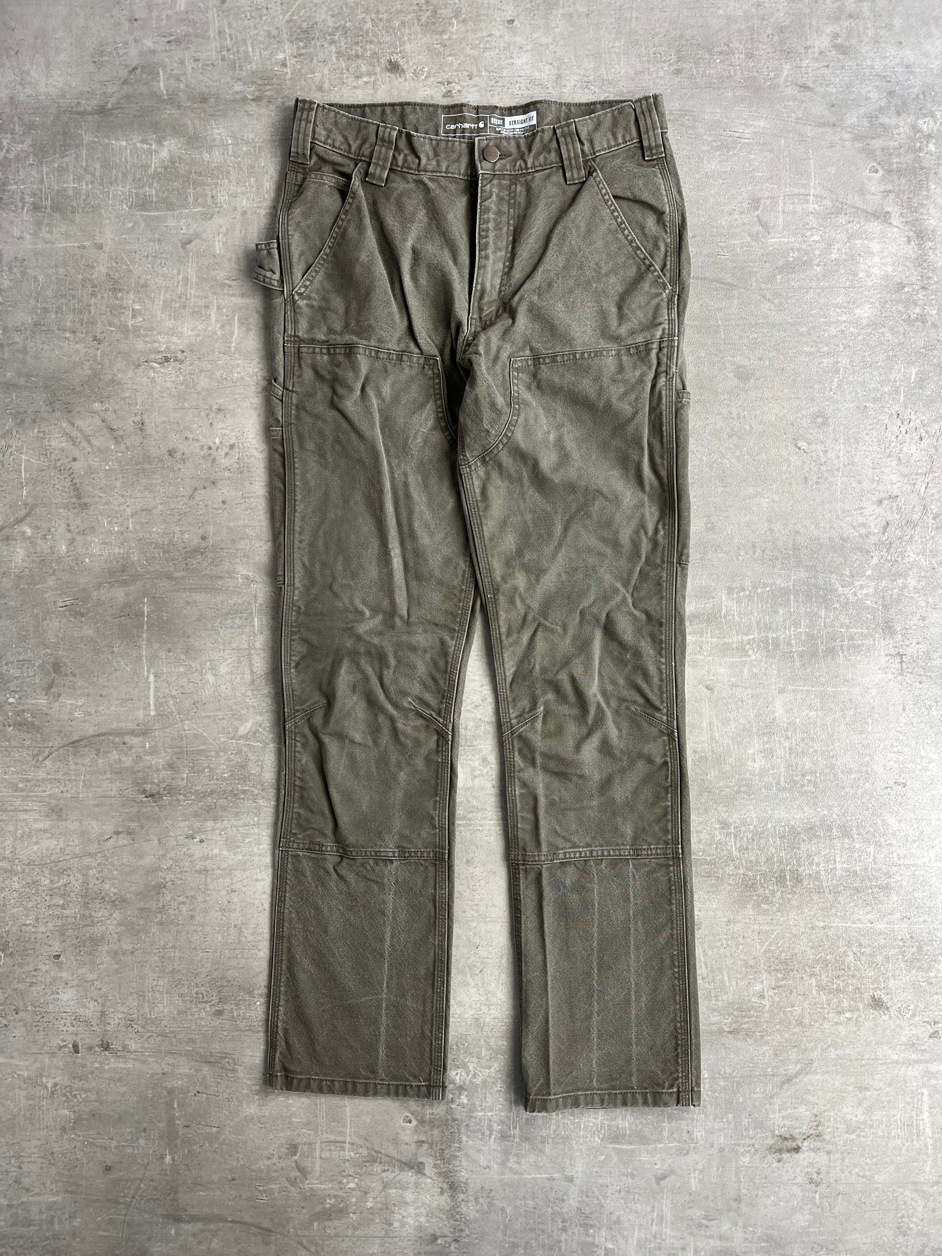 CARHARTT DOUBLE KNEE PANTS GREEN - 31X32