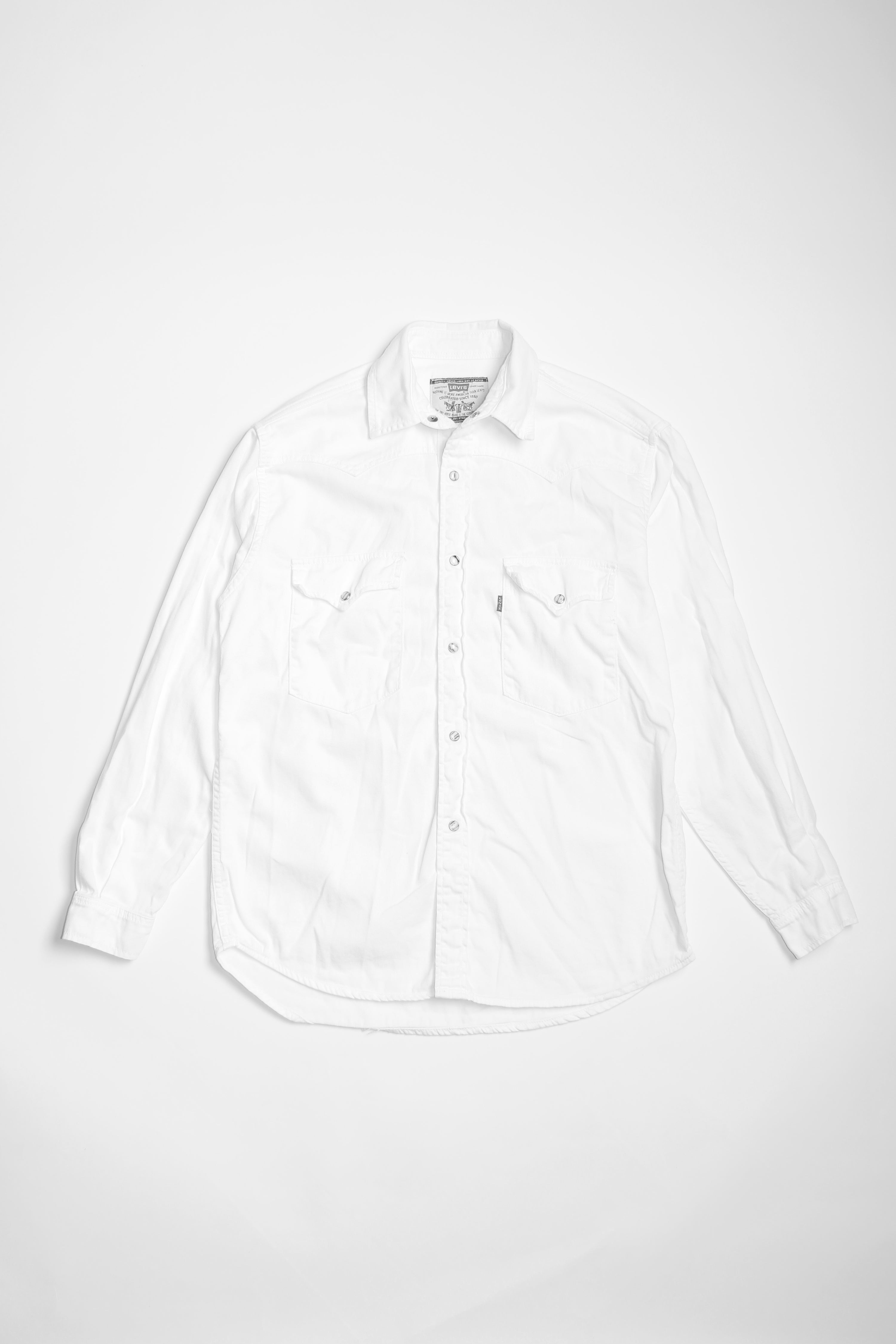 LEVIS VINTAGE WESTERN DENIM SHIRT WHITE 1990S VTG - S