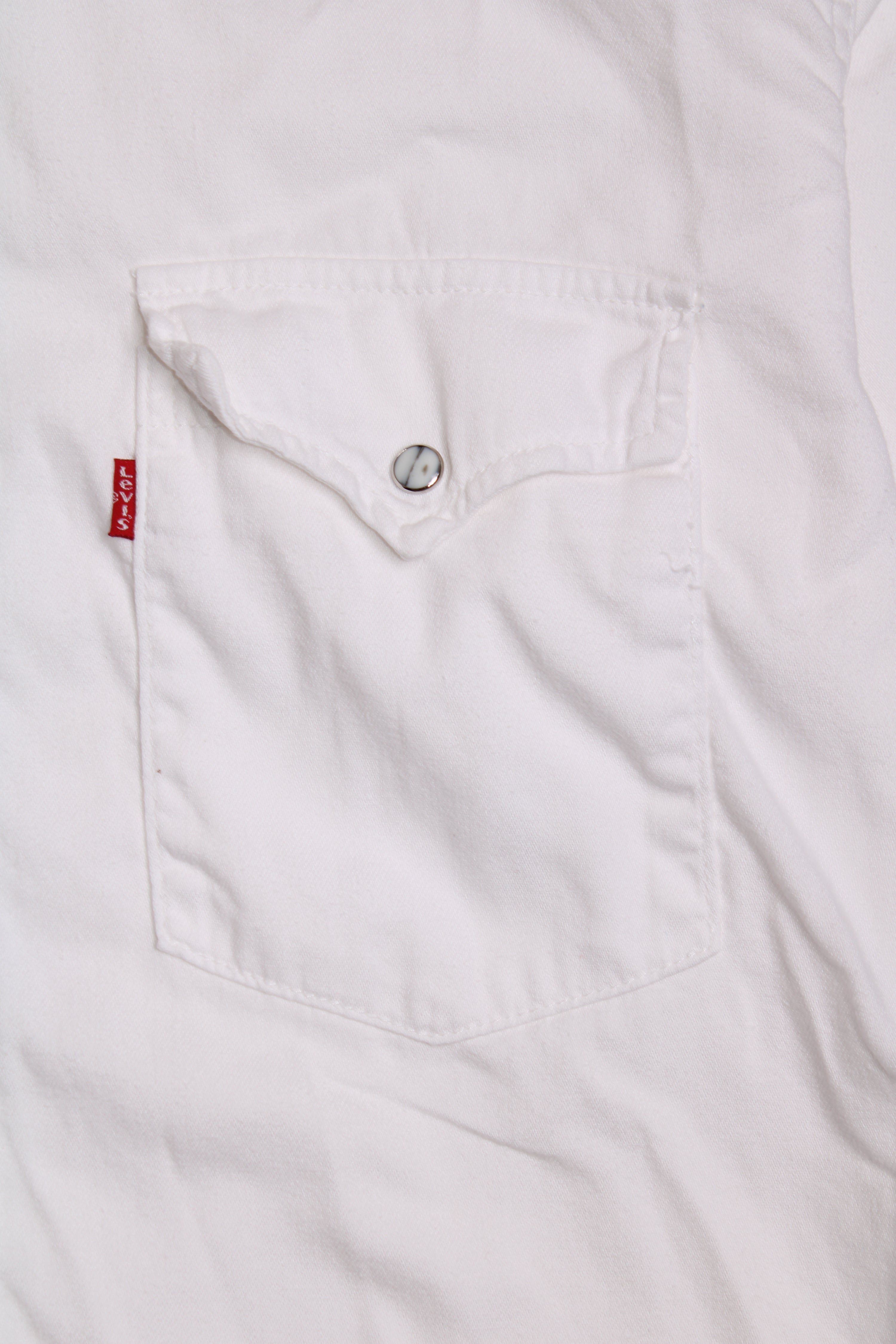 LEVIS VINTAGE WESTERN DENIM SHIRT WHITE 1990S VTG - S