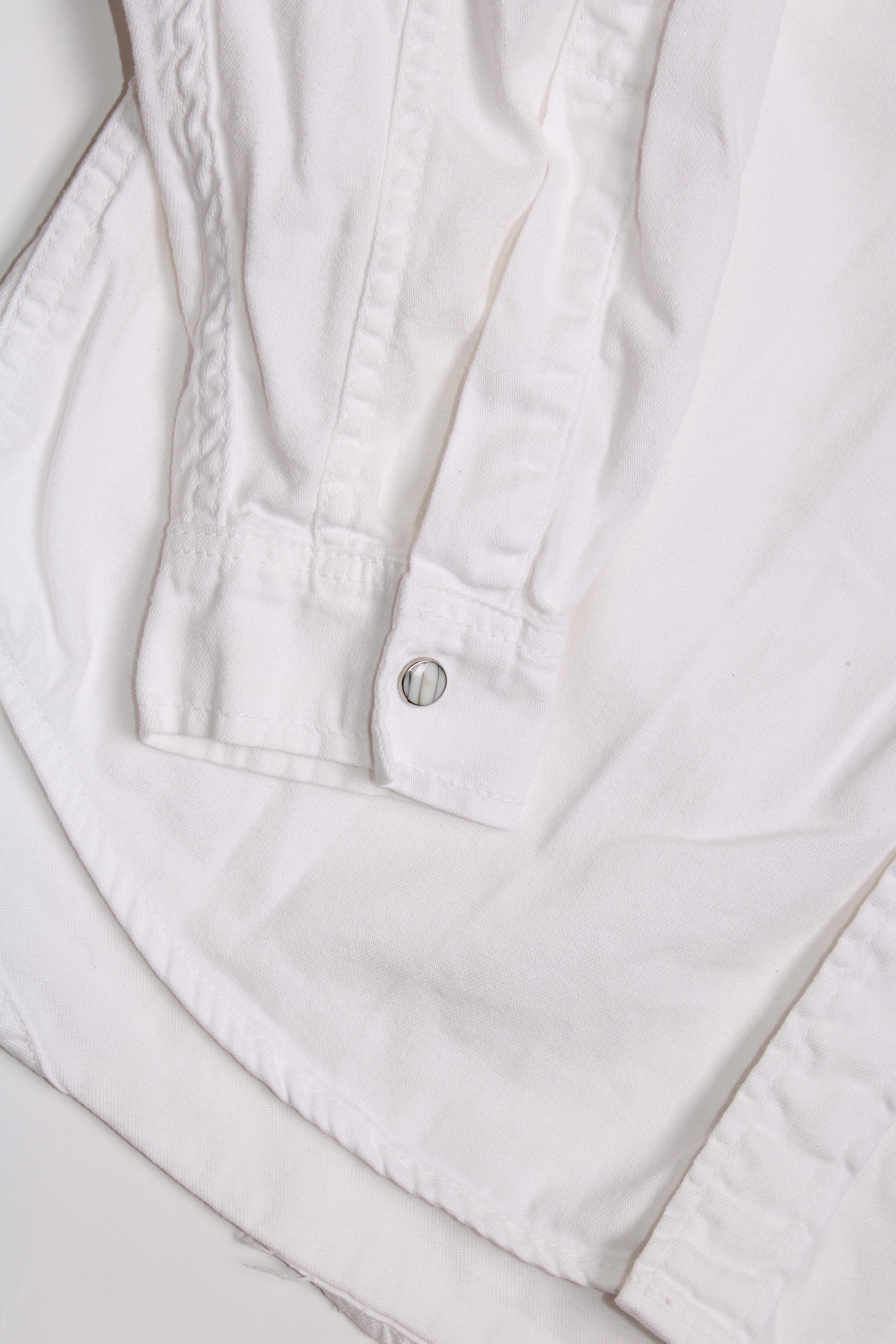 LEVIS VINTAGE WESTERN DENIM SHIRT WHITE 1990S VTG - S