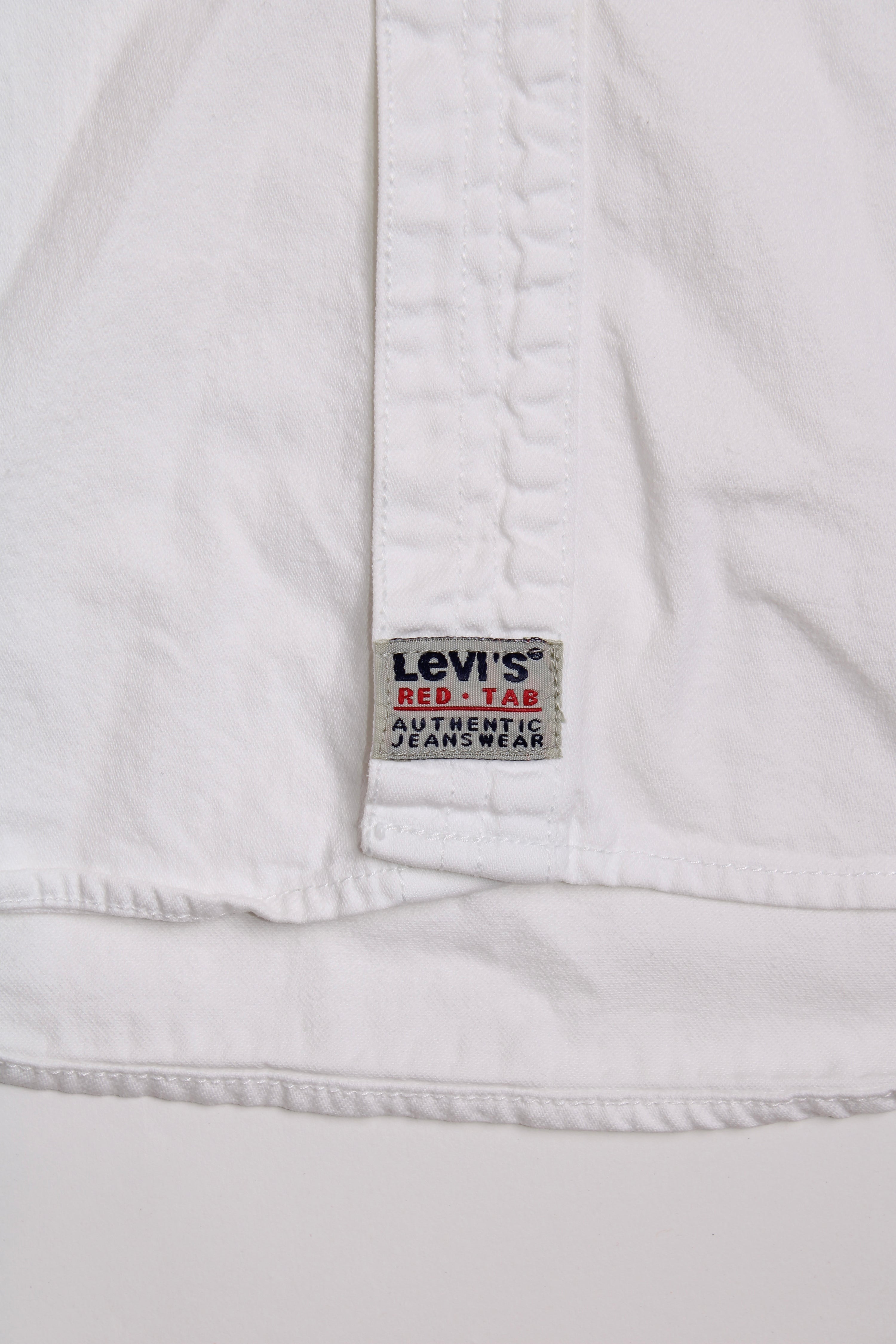LEVIS VINTAGE WESTERN DENIM SHIRT WHITE 1990S VTG - L