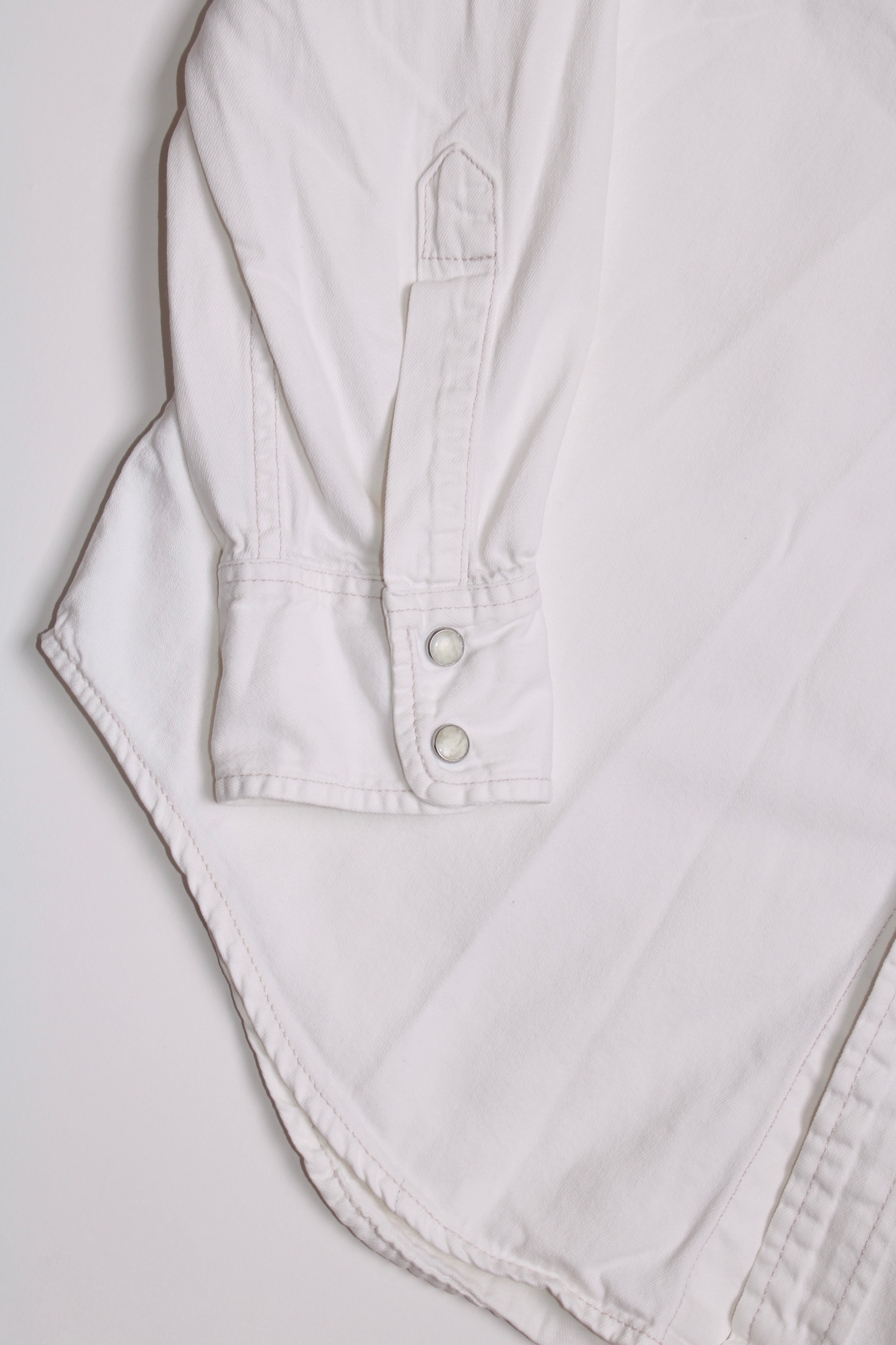 LEVIS VINTAGE WESTERN DENIM SHIRT WHITE 1990S VTG - L