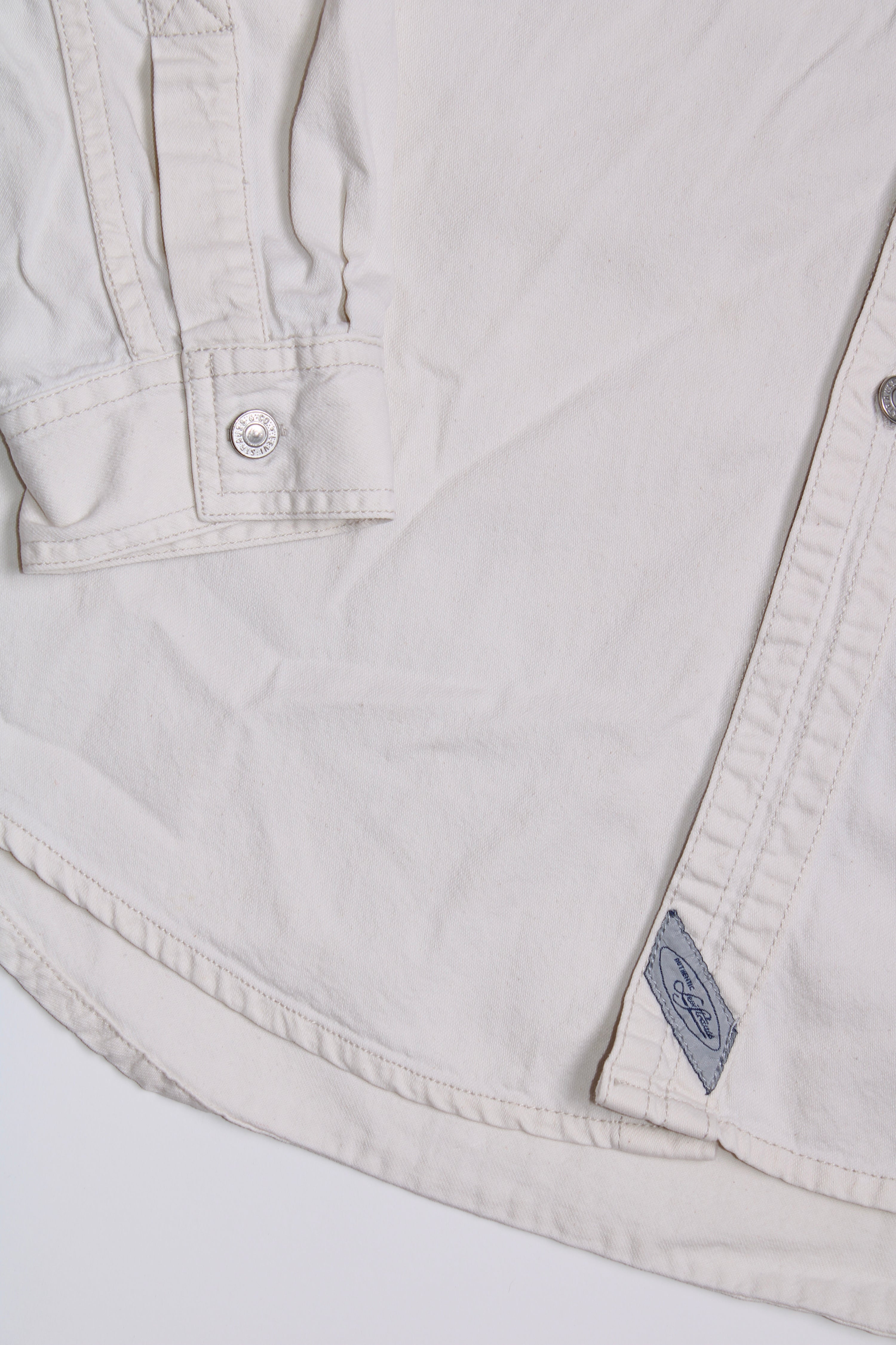 LEVIS VINTAGE WESTERN DENIM SHIRT BEIGE 1990S VTG - XL