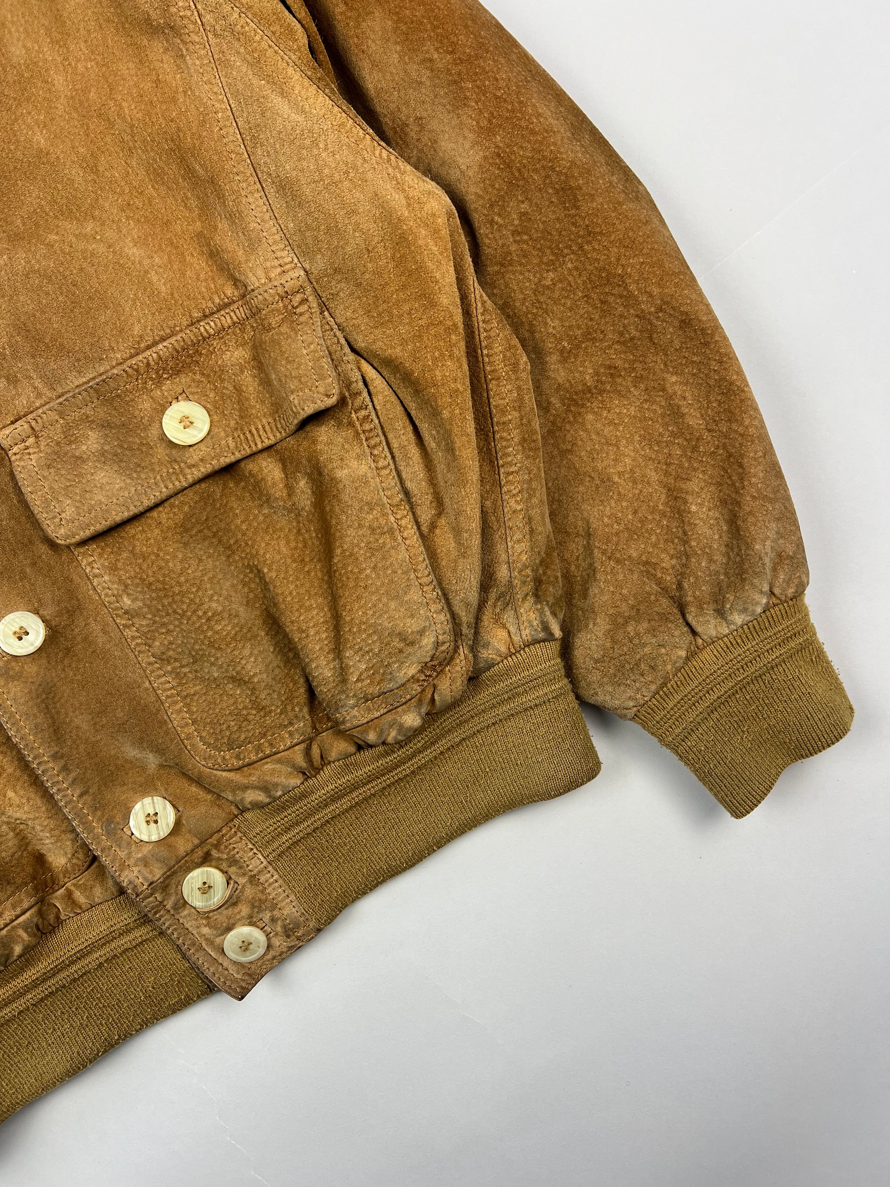 SUEDE BOMBER JACKET BROWN - S/M