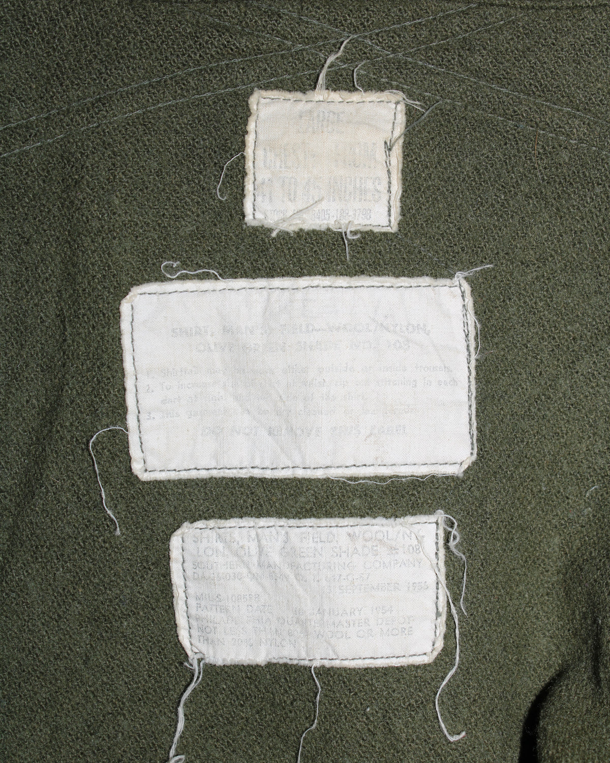 US ARMY VINTAGE OG 108 WOOL SHIRT OLIVE GREEN - LARGE