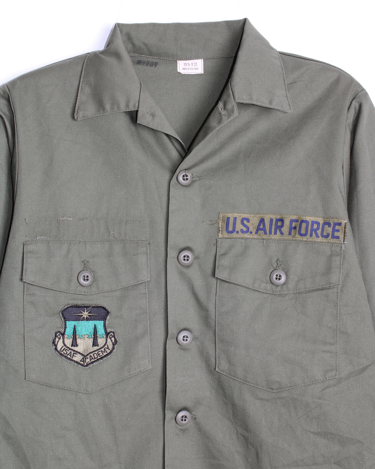 US ARMY VINTAGE OG 507 FATIGUE SHIRT OLIVE GREEN - M/L