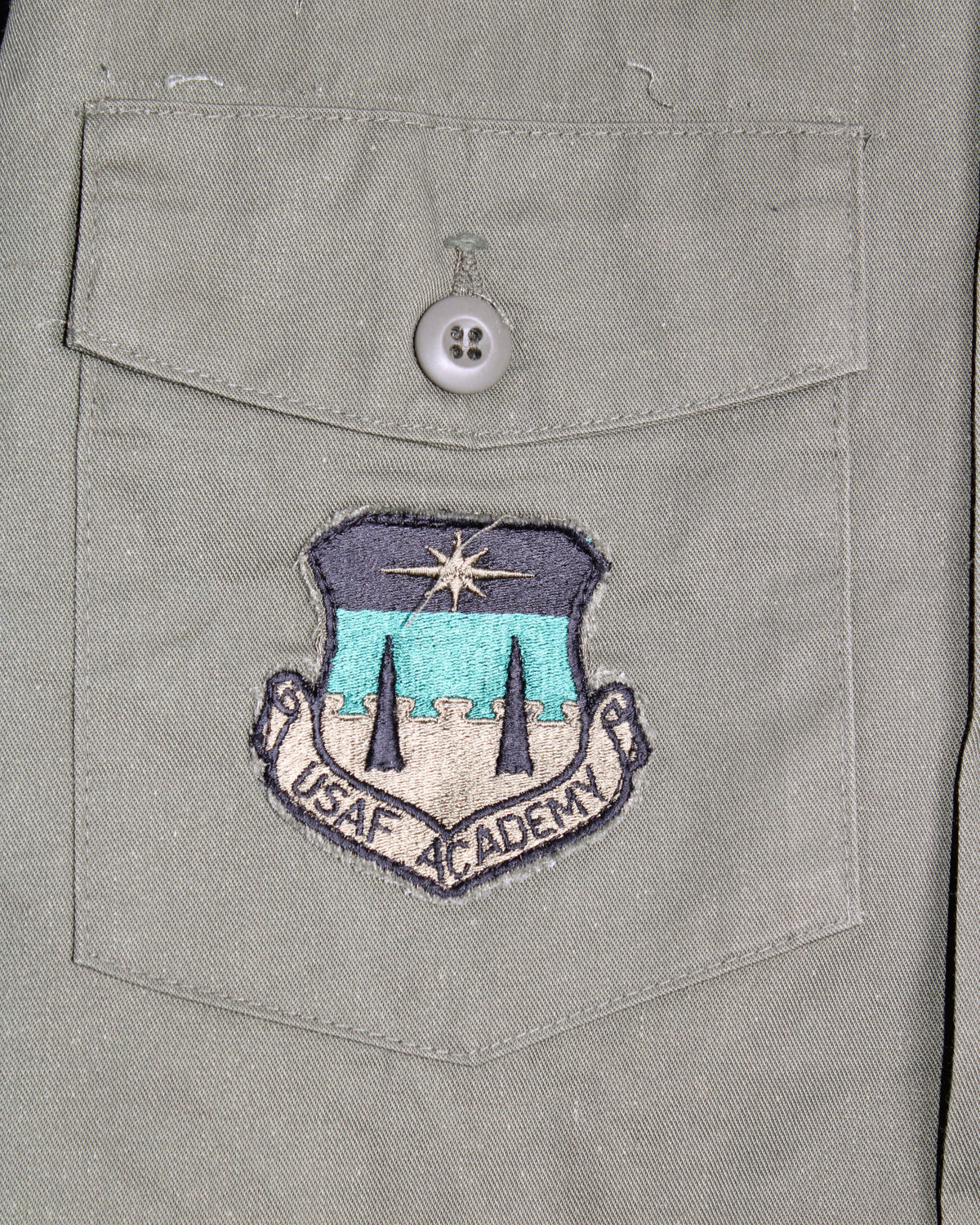 US ARMY VINTAGE OG 507 FATIGUE SHIRT OLIVE GREEN - M/L
