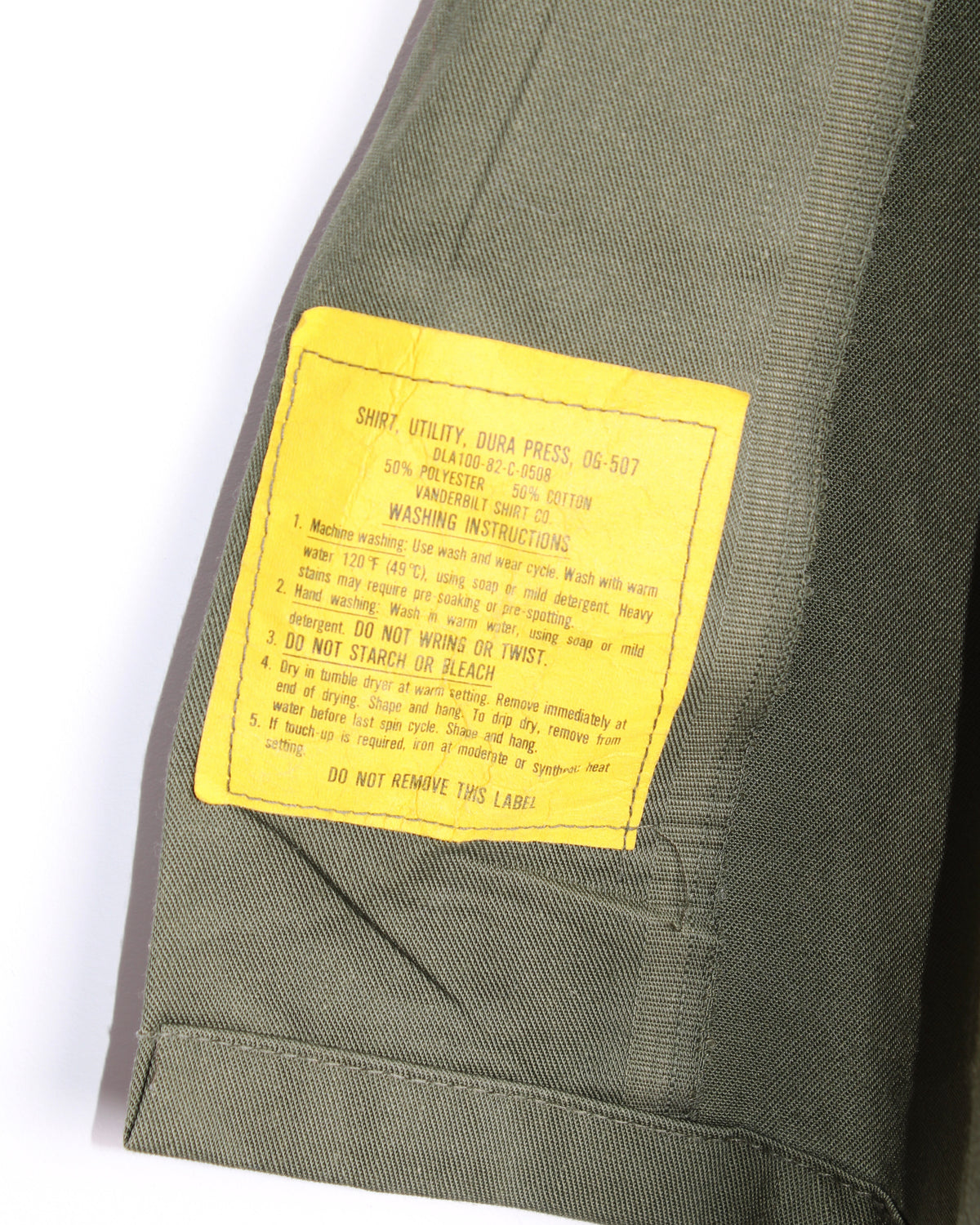 US ARMY VINTAGE OG 507 FATIGUE SHIRT OLIVE GREEN - M/L