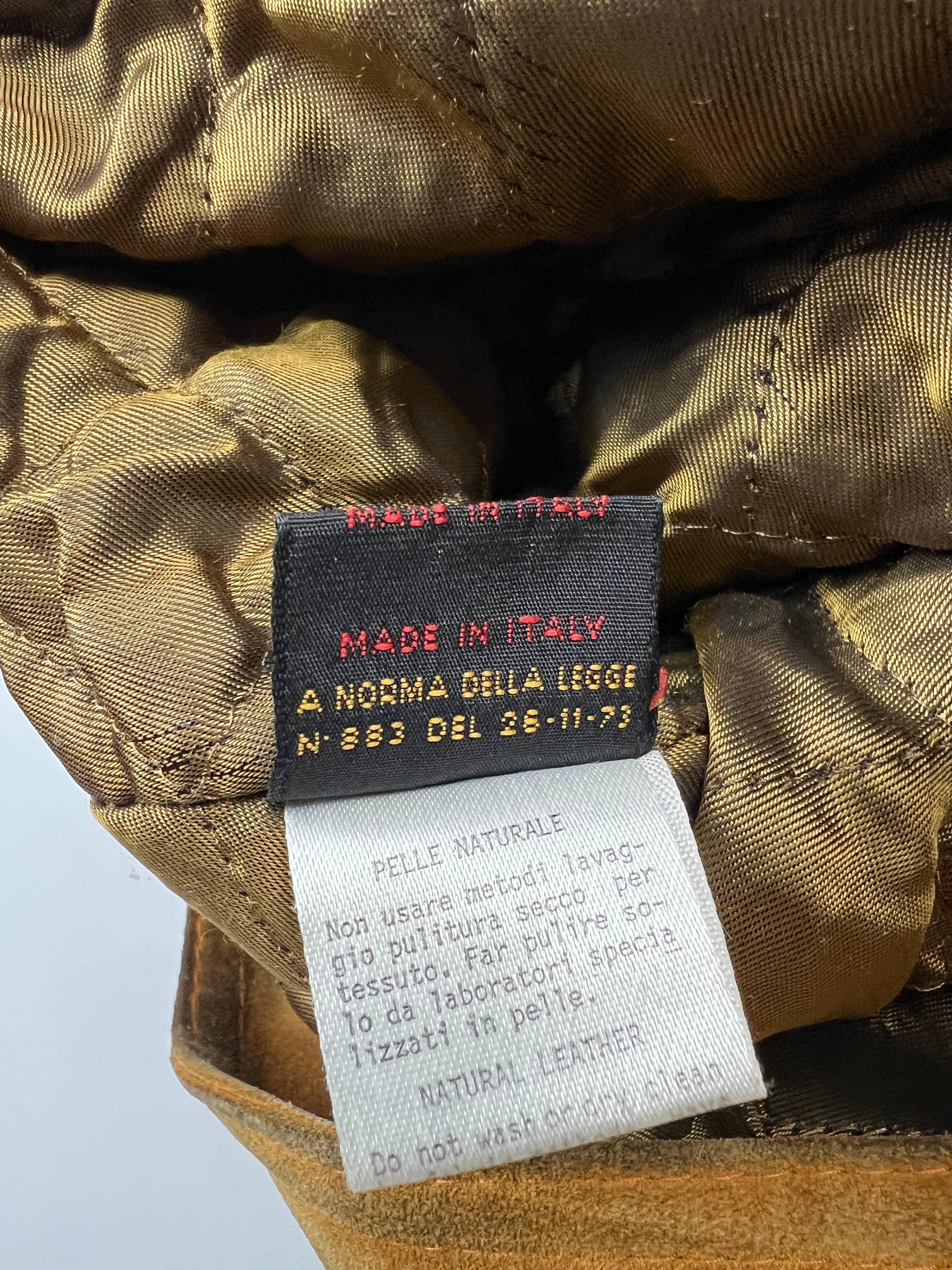 SUEDE TRUCKER JACKET BROWN - L