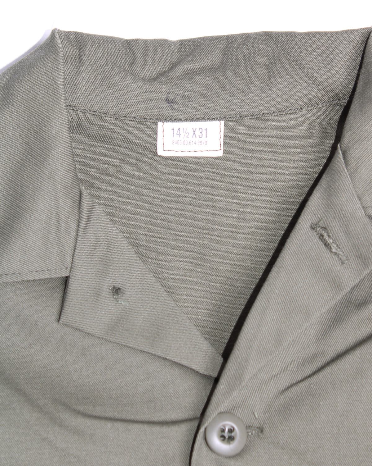 US ARMY VINTAGE OG 507 FATIGUE SHIRT OLIVE GREEN - S/M