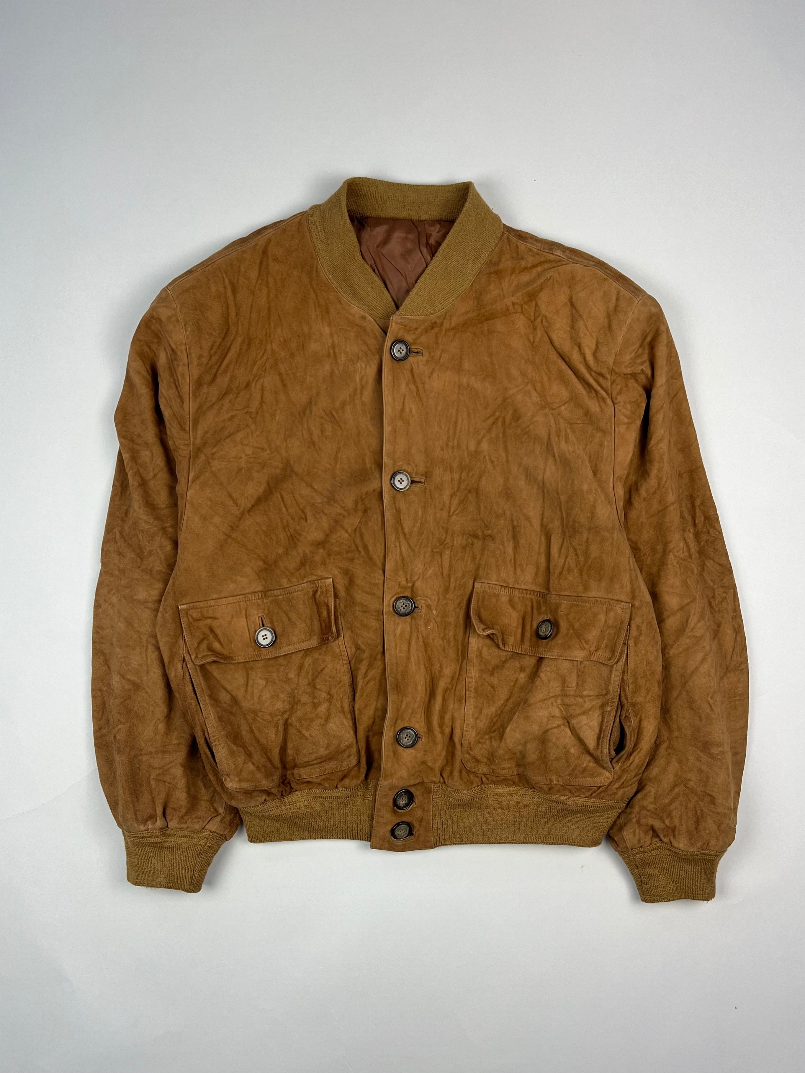 SUEDE BOMBER JACKET BROWN - L/XL