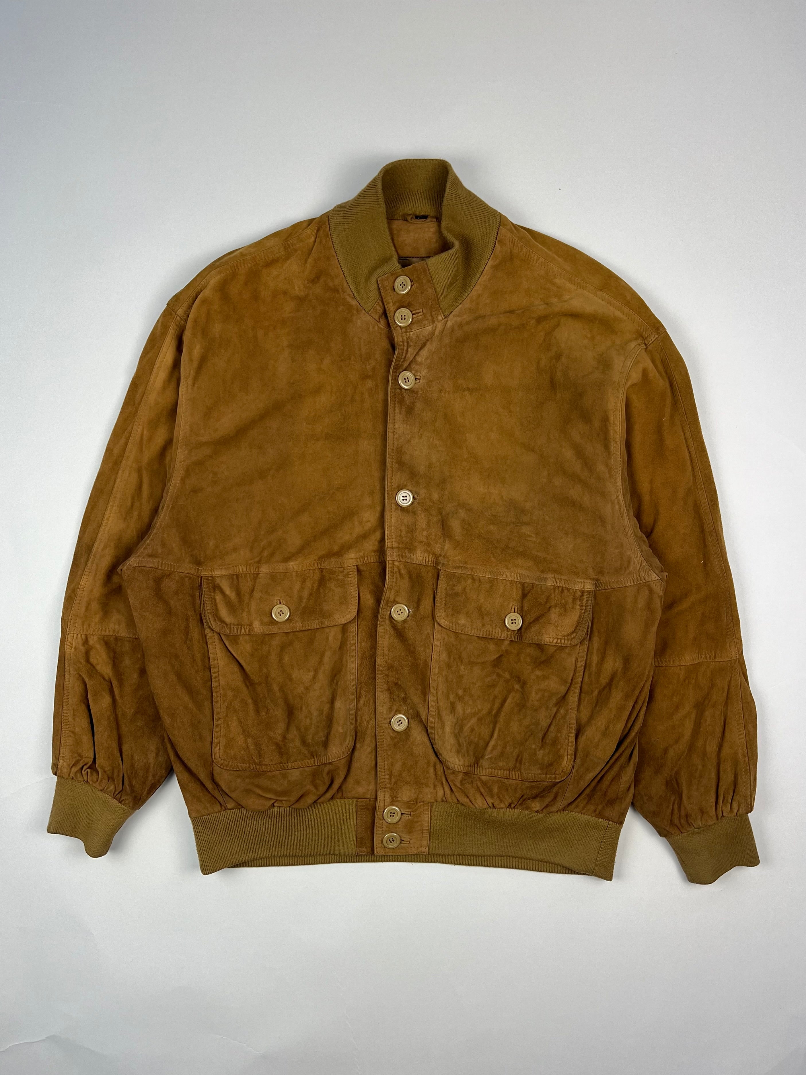 SUEDE BOMBER JACKET BROWN - XL/XXL