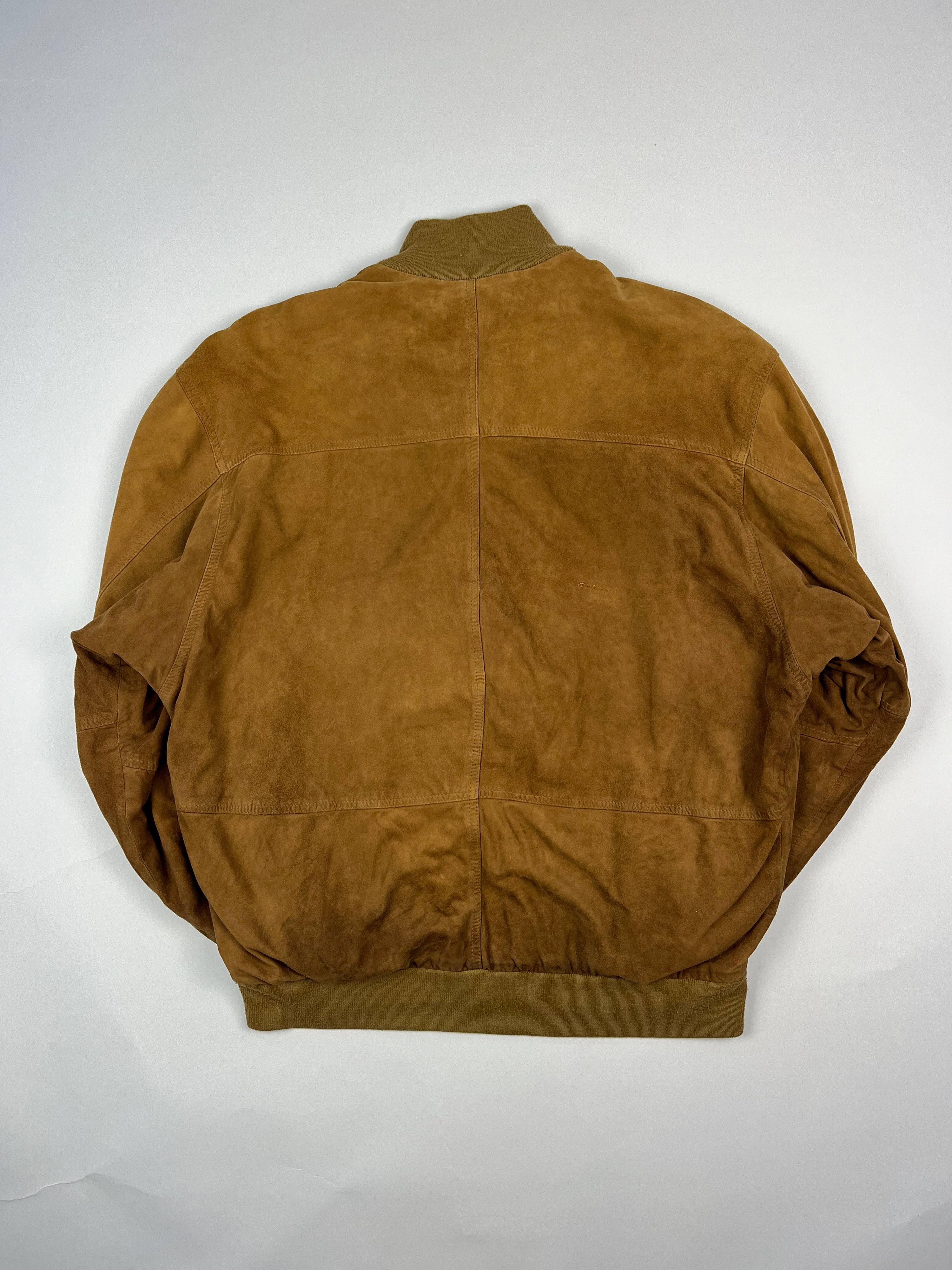 SUEDE BOMBER JACKET BROWN - XL/XXL