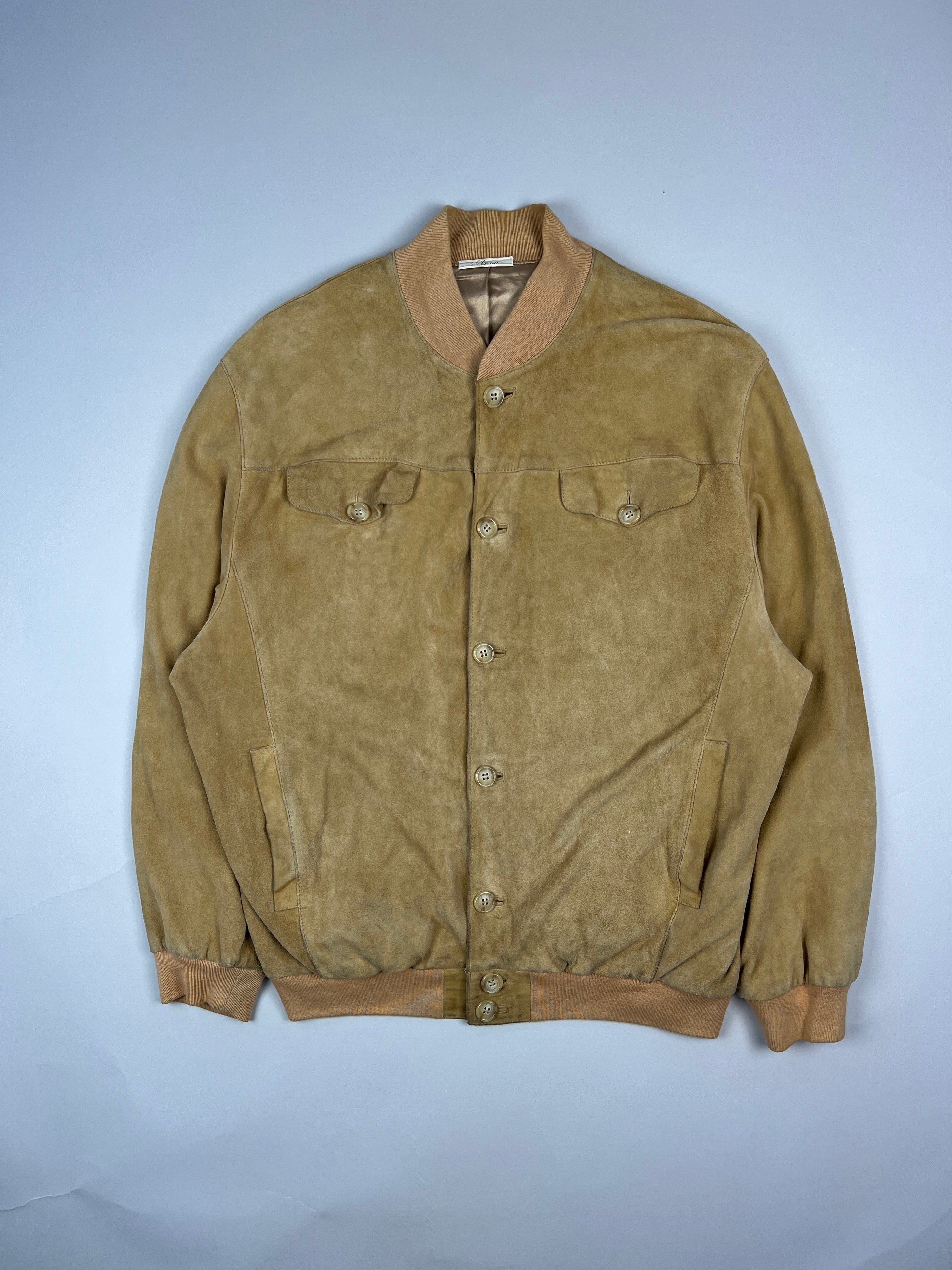 SUEDE BOMBER JACKET BEIGE - L/XL