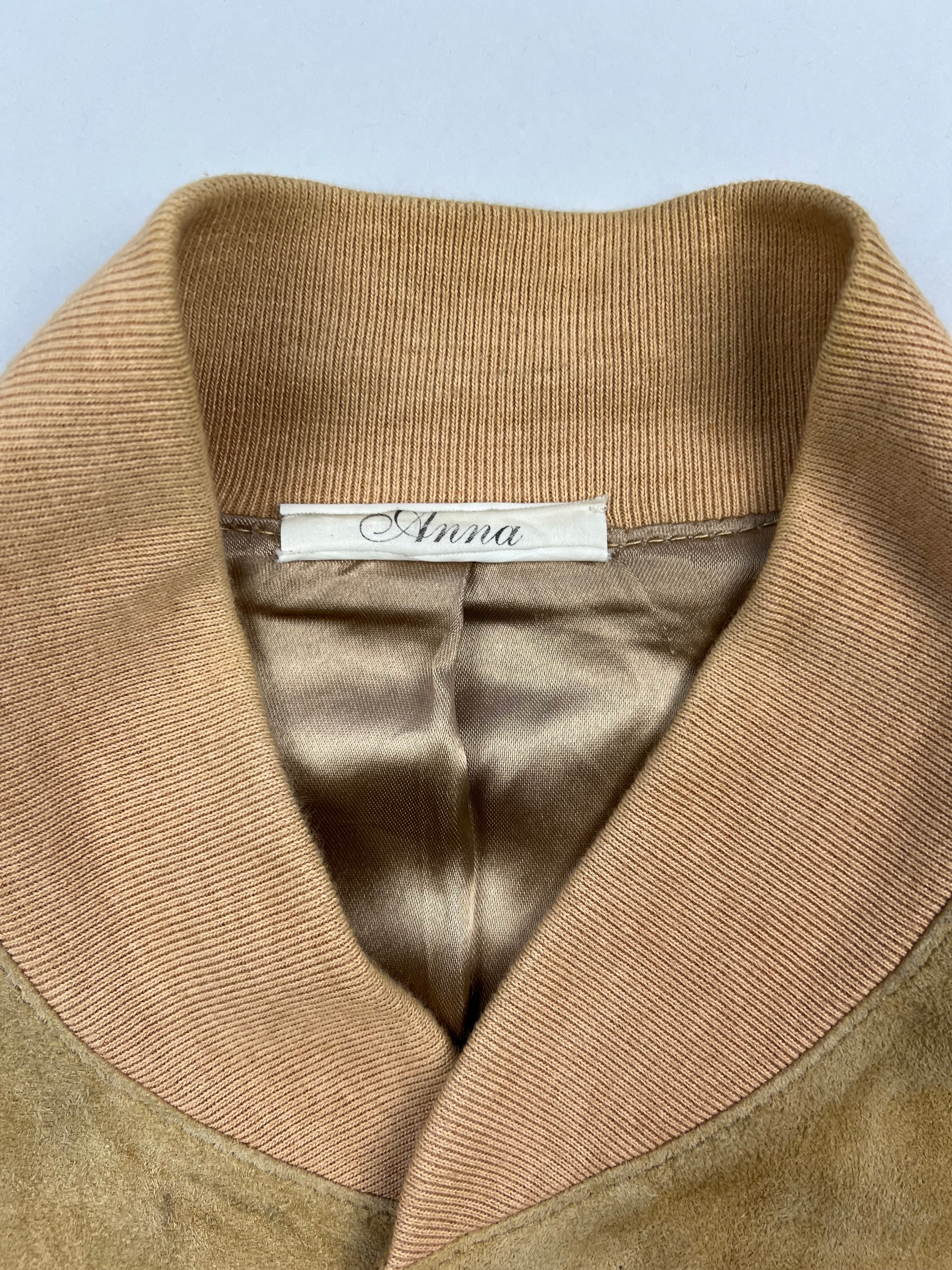 SUEDE BOMBER JACKET BEIGE - L/XL