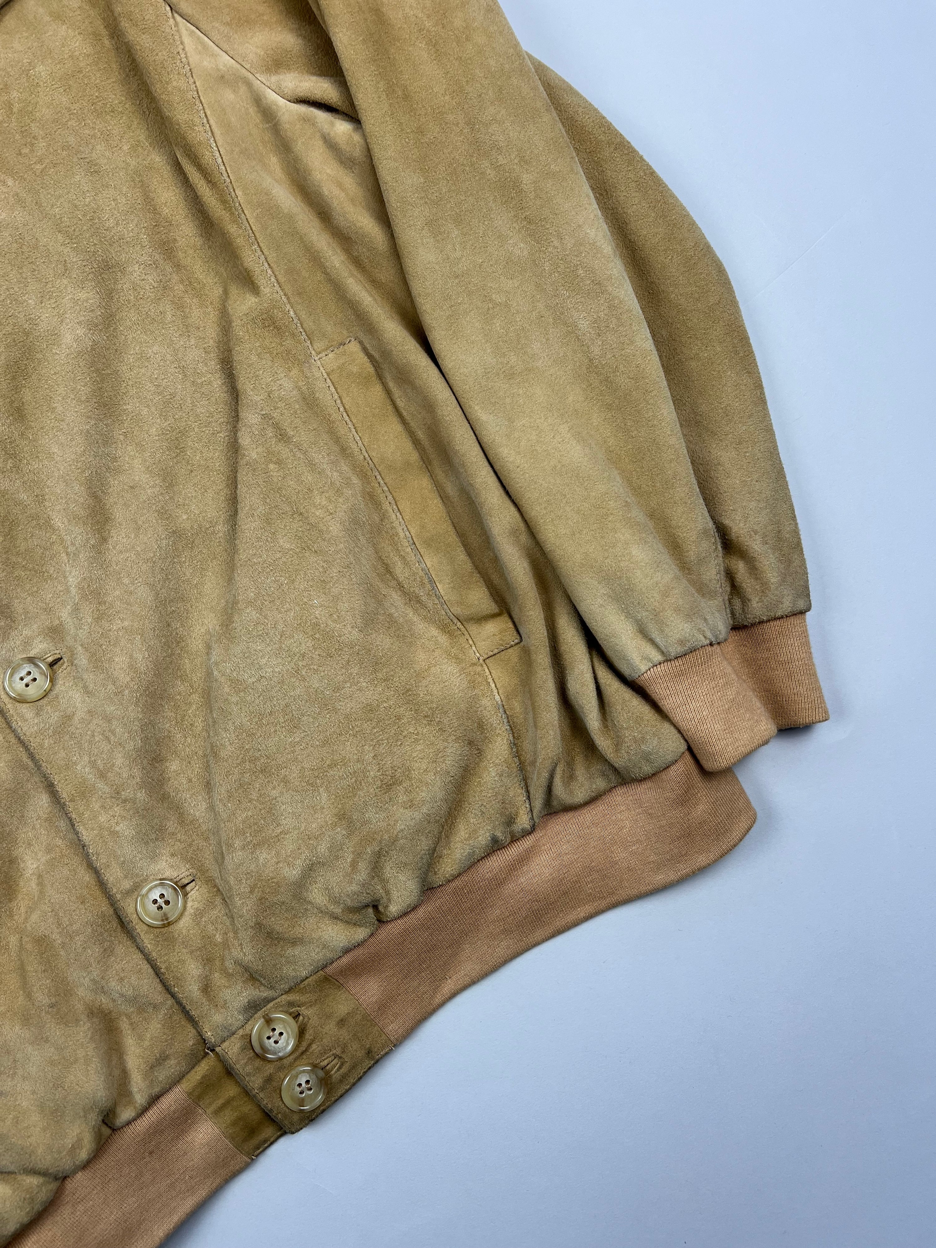 SUEDE BOMBER JACKET BEIGE - L/XL