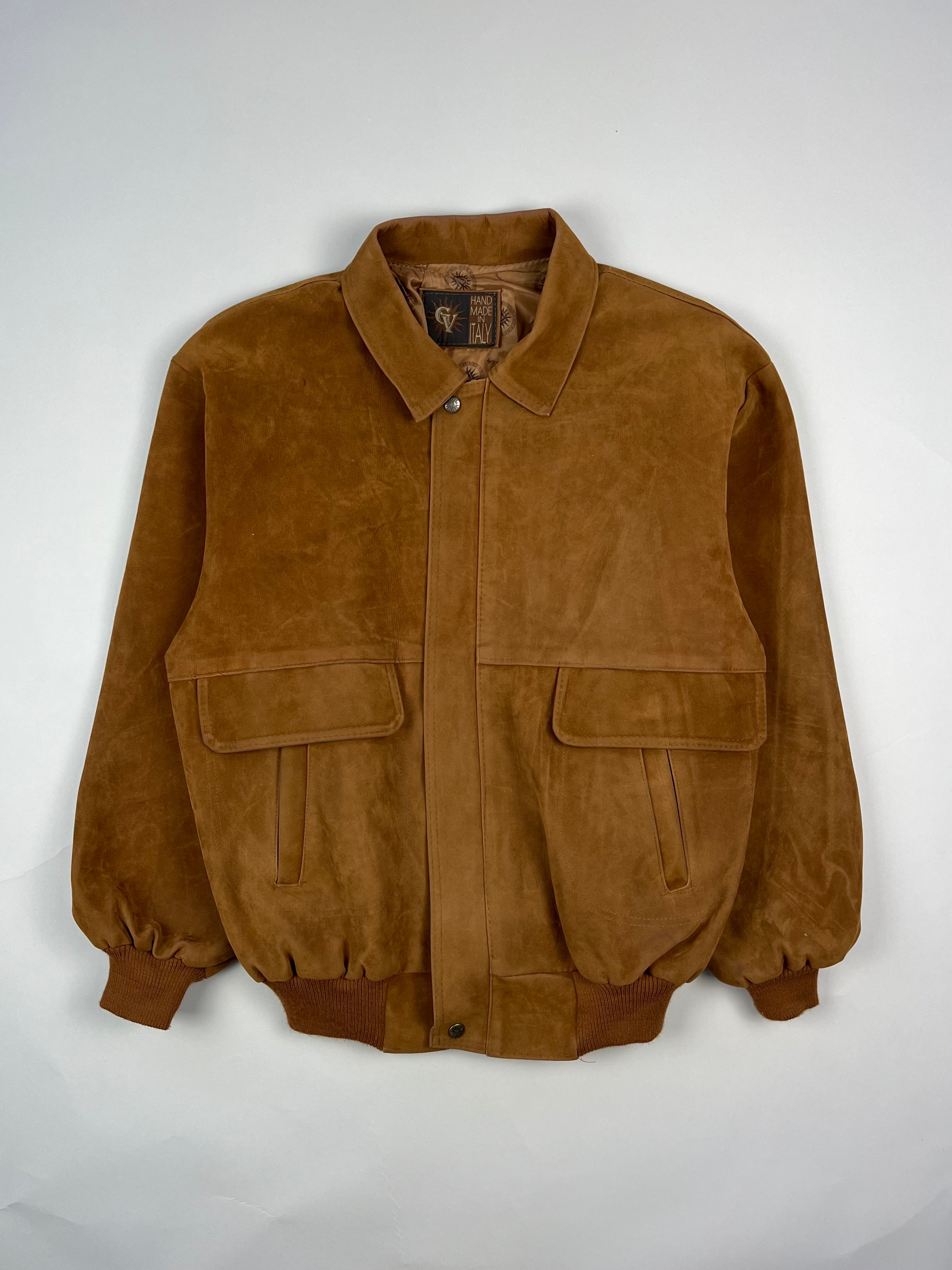 SUEDE BOMBER JACKET BROWN - XL