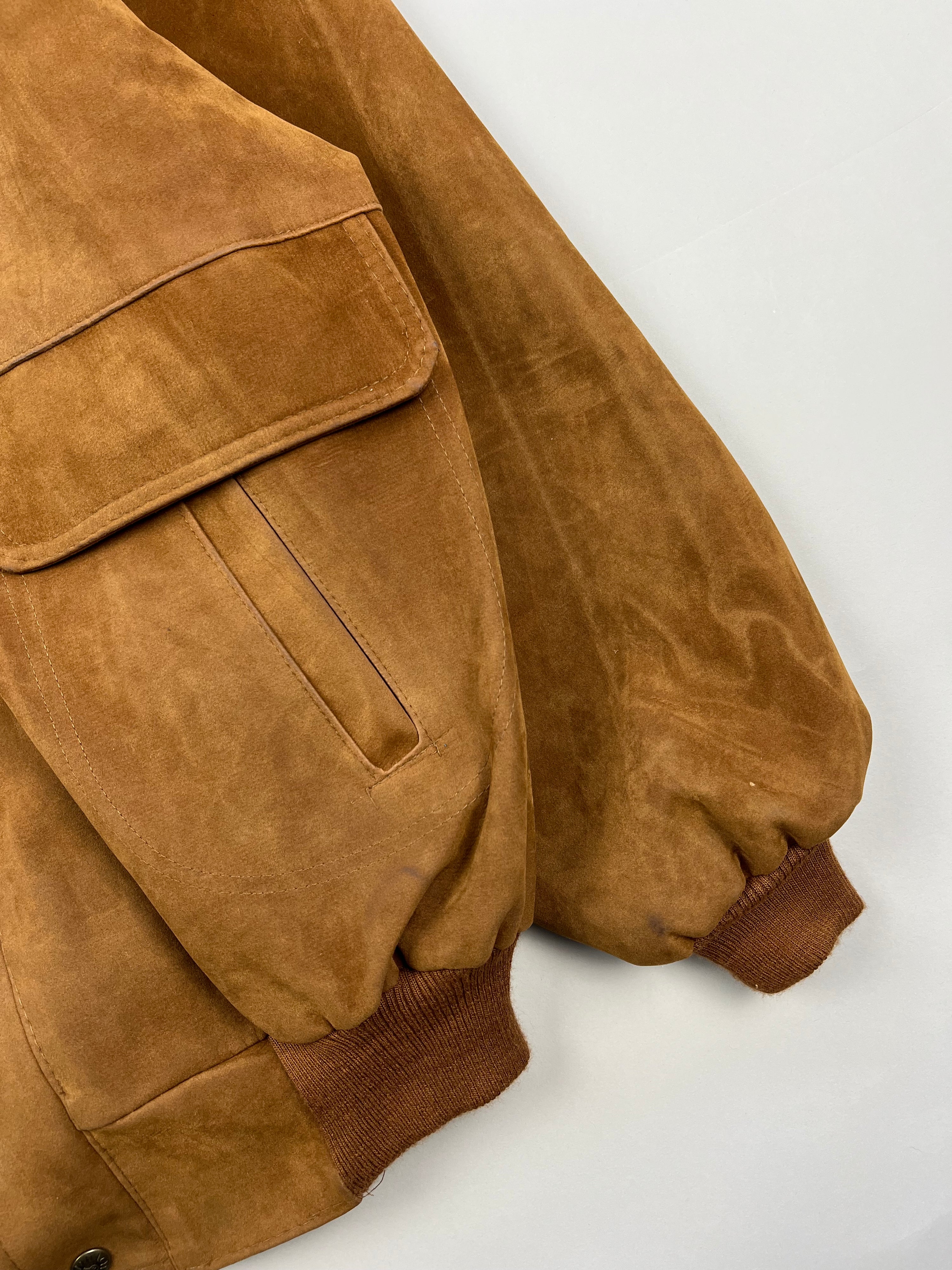 SUEDE BOMBER JACKET BROWN - XL