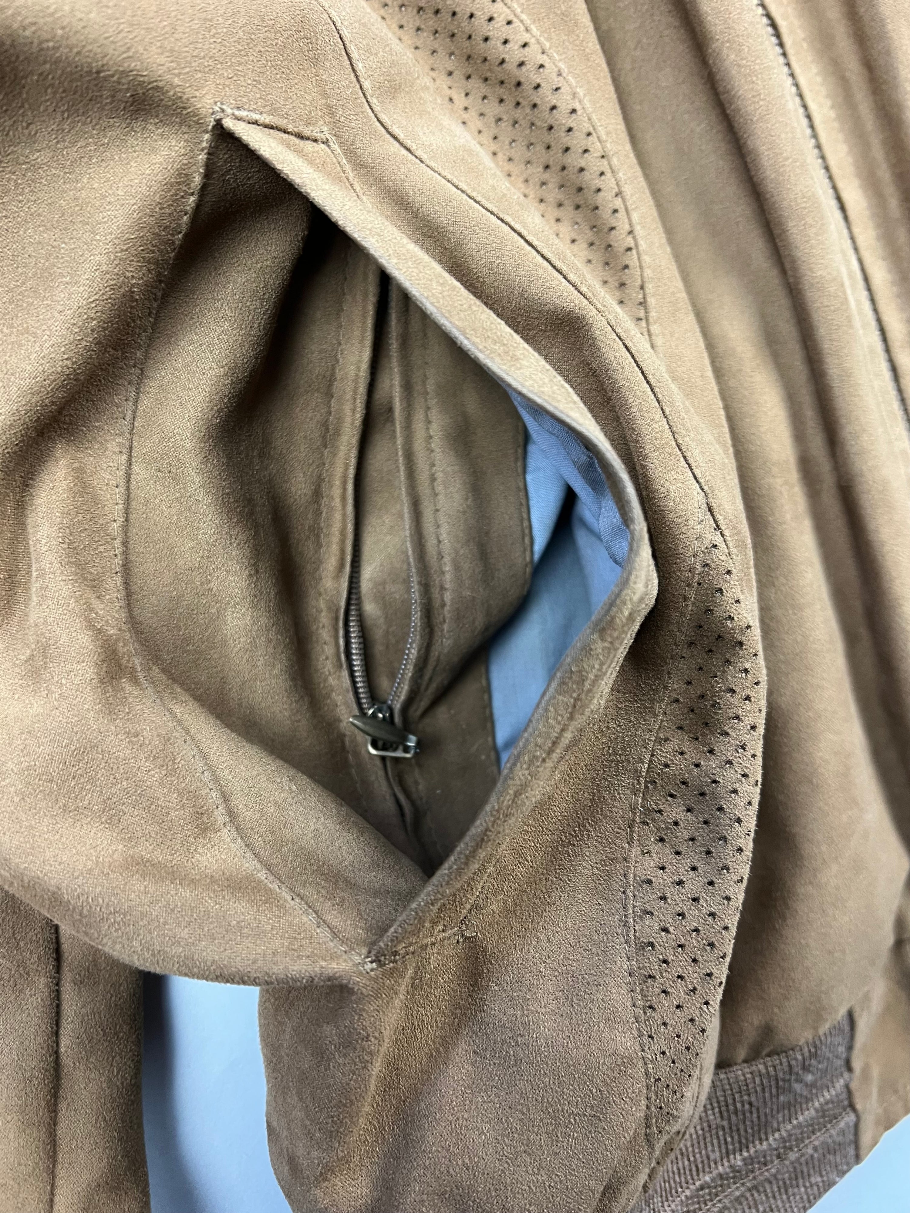 SUEDE BOMBER JACKET BROWN - S/M