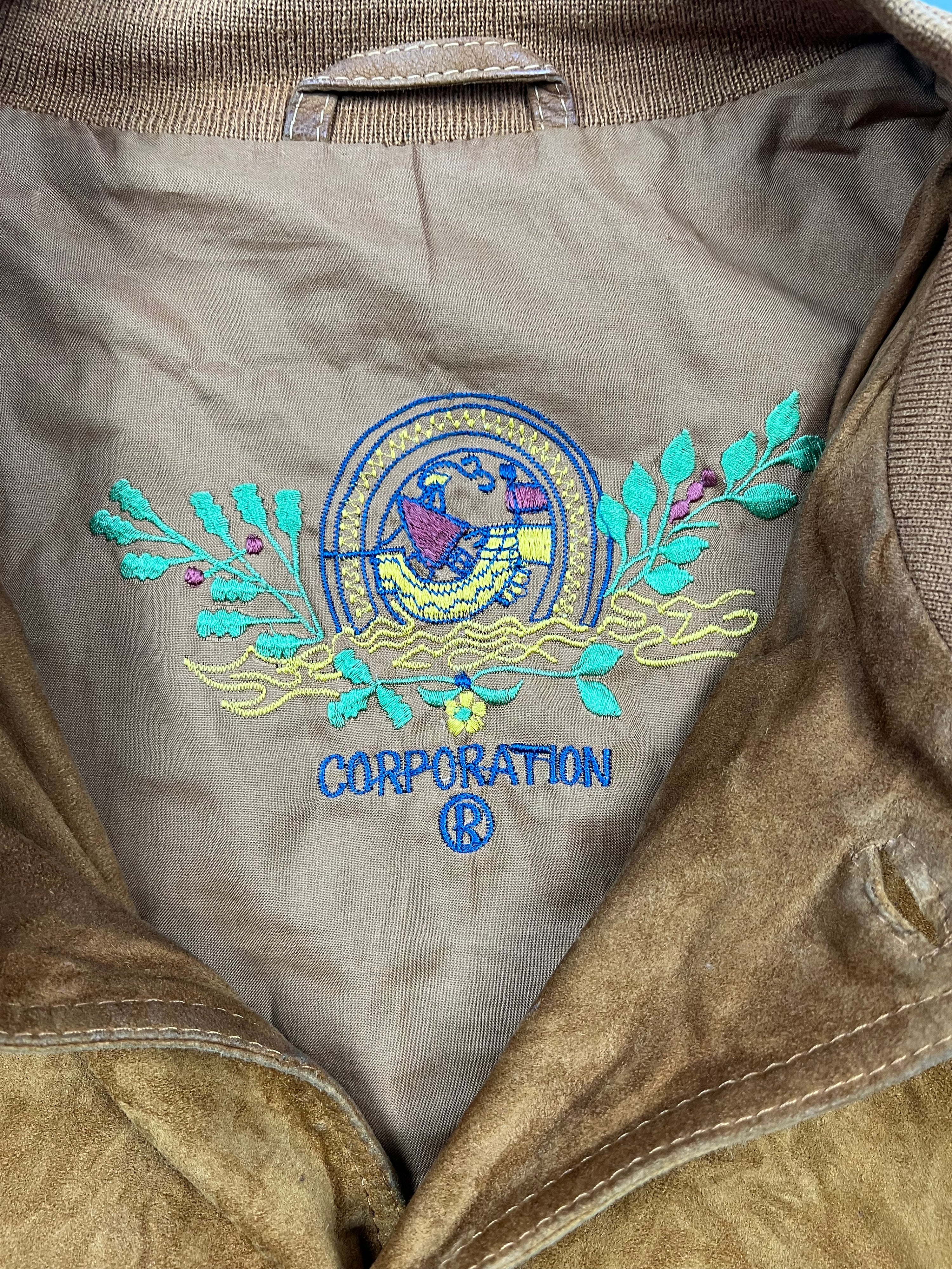SUEDE BOMBER JACKET BROWN - XL/XXL
