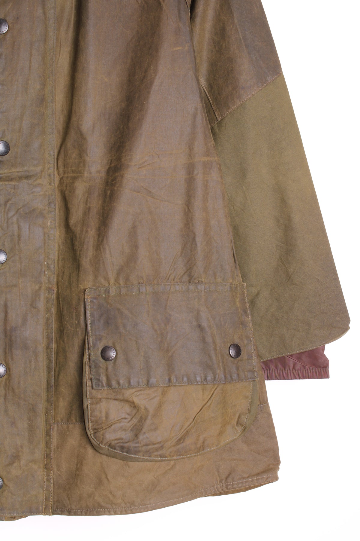 BARBOUR GAMEFAIR WAX JACKET GREEN VINTAGE 2 CROWN - M/L
