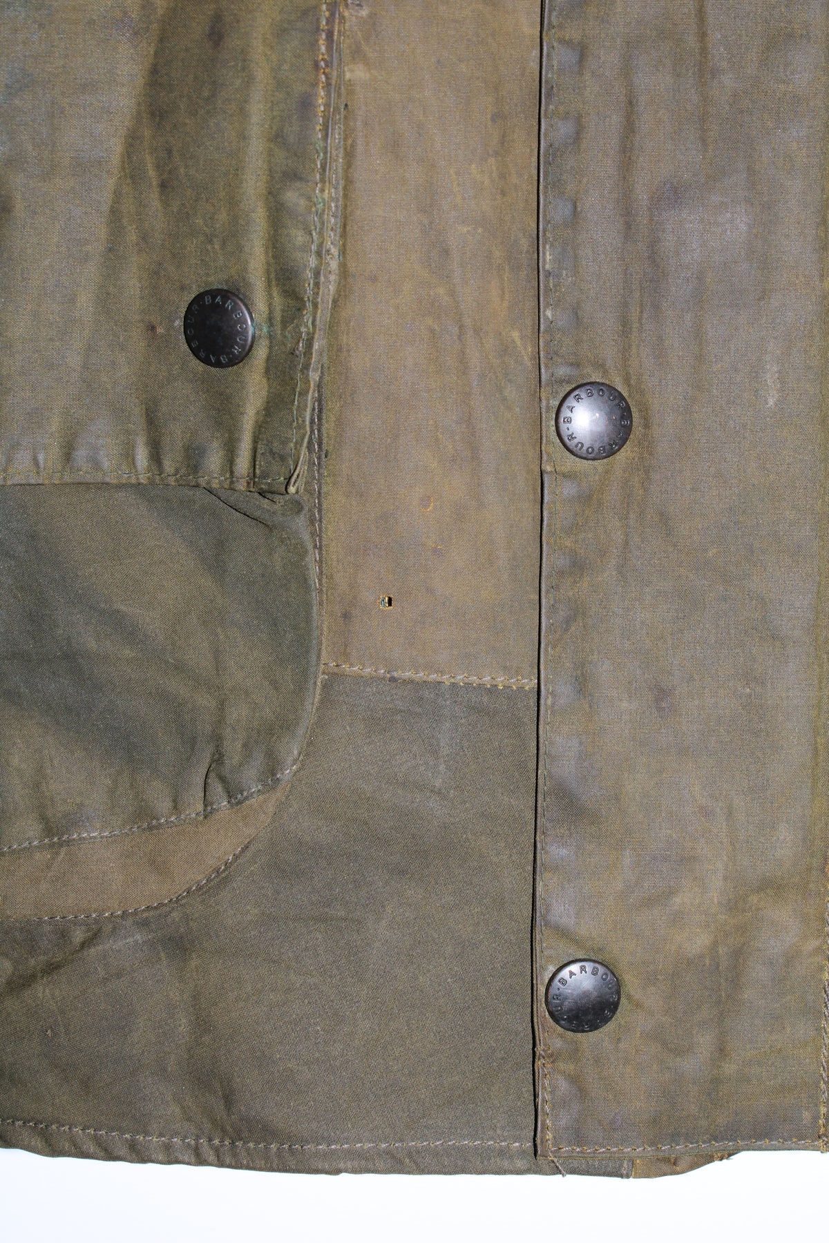 BARBOUR GAMEFAIR WAX JACKET GREEN VINTAGE 2 CROWN - M/L