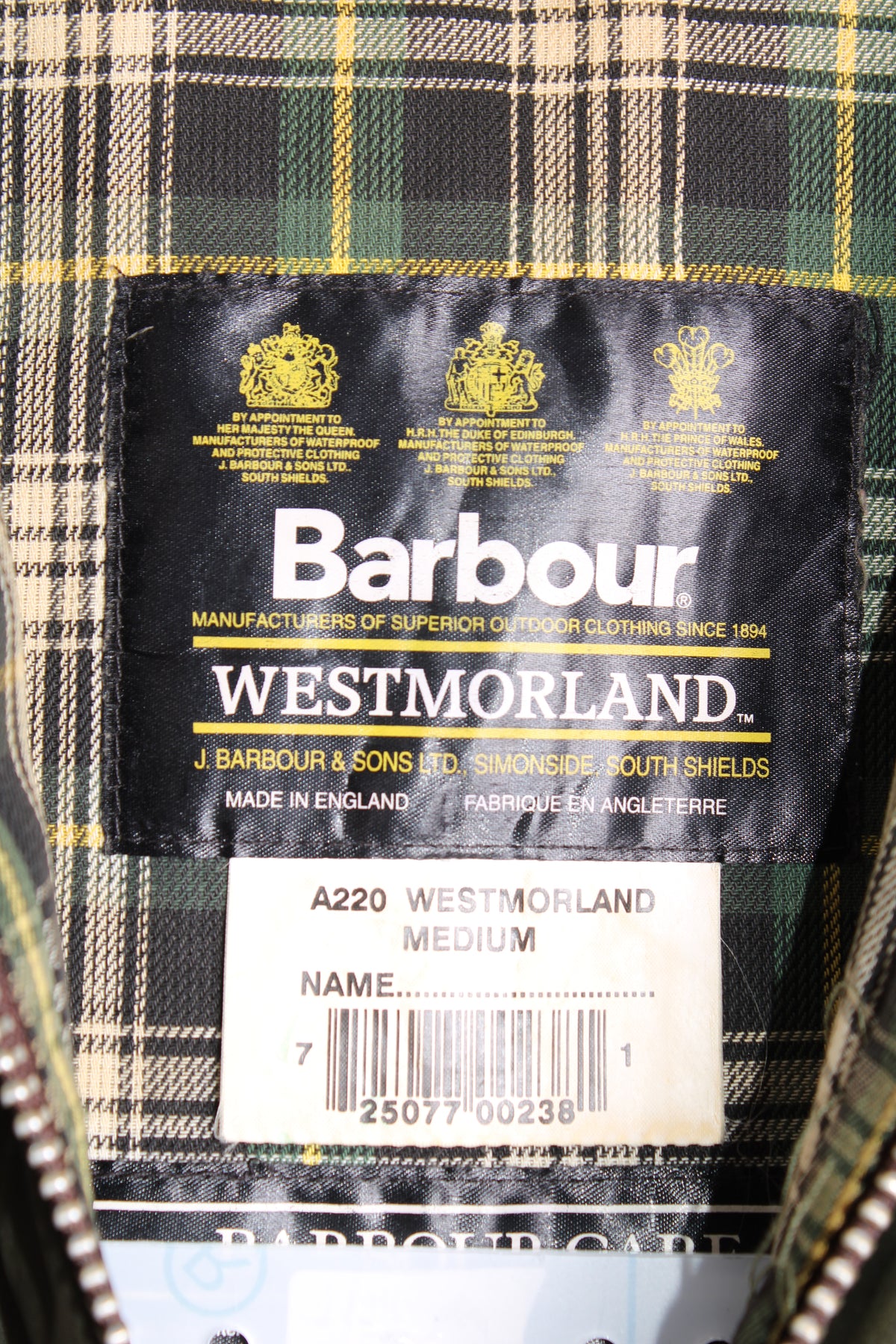 BARBOUR WESTMORLAND WAX VEST GREEN - M