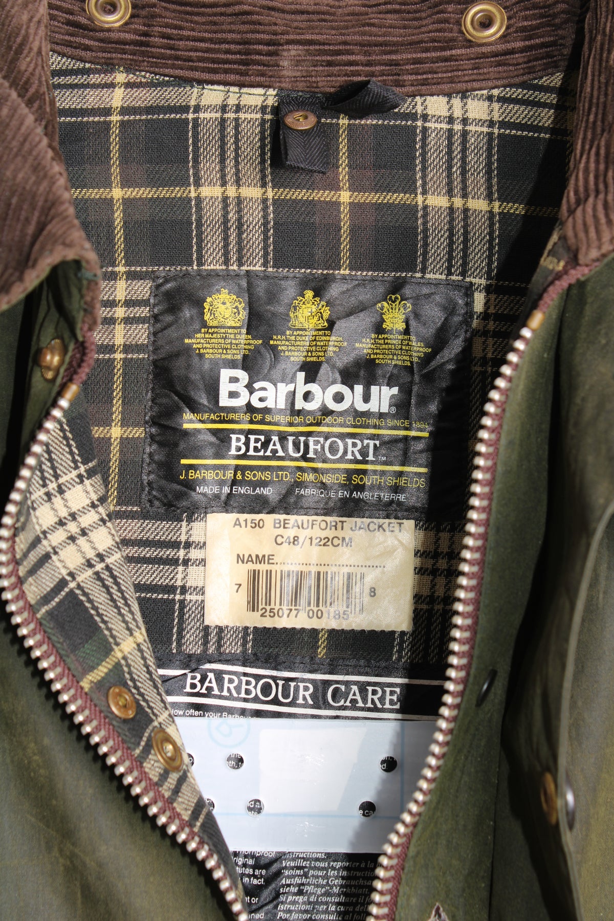 BARBOUR BEAUFORT WAX JACKET GREEN - XL/XXL