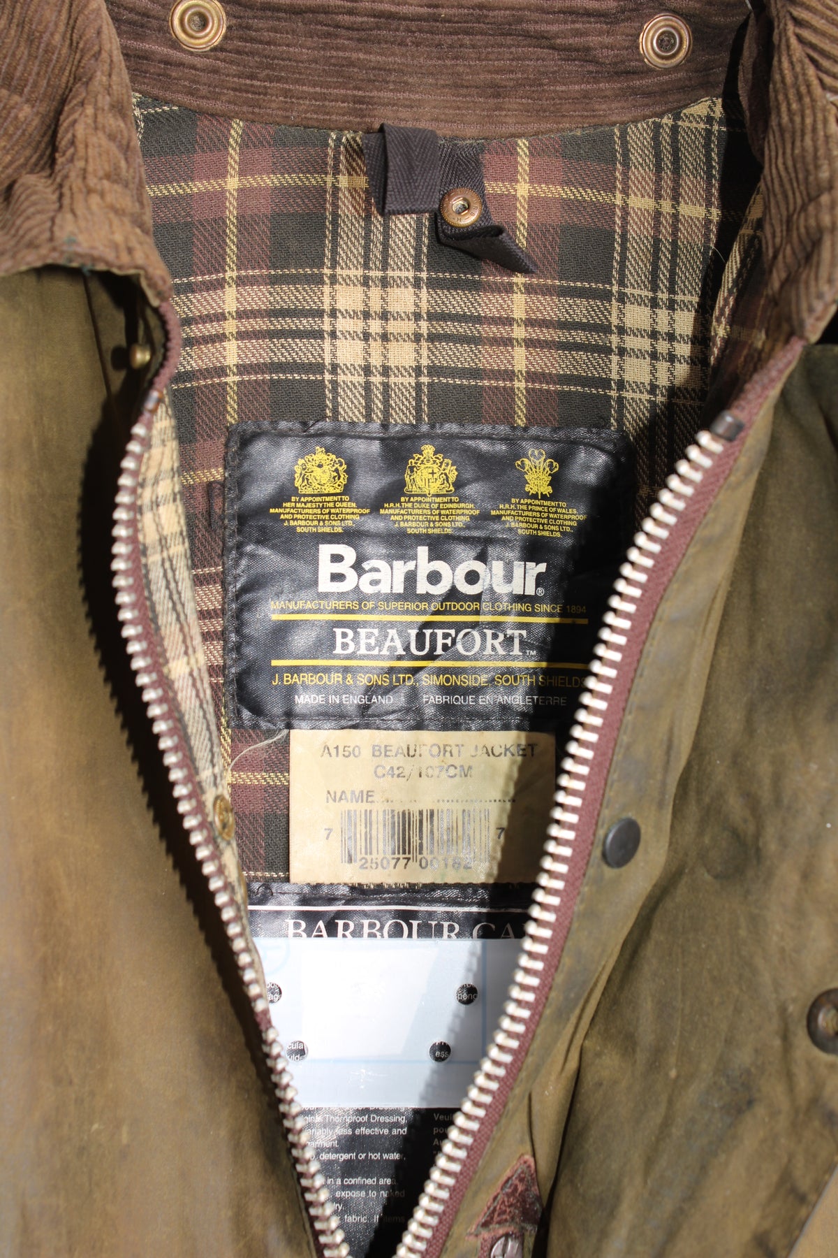 BARBOUR BEAUFORT WAX JACKET GREEN - M/L