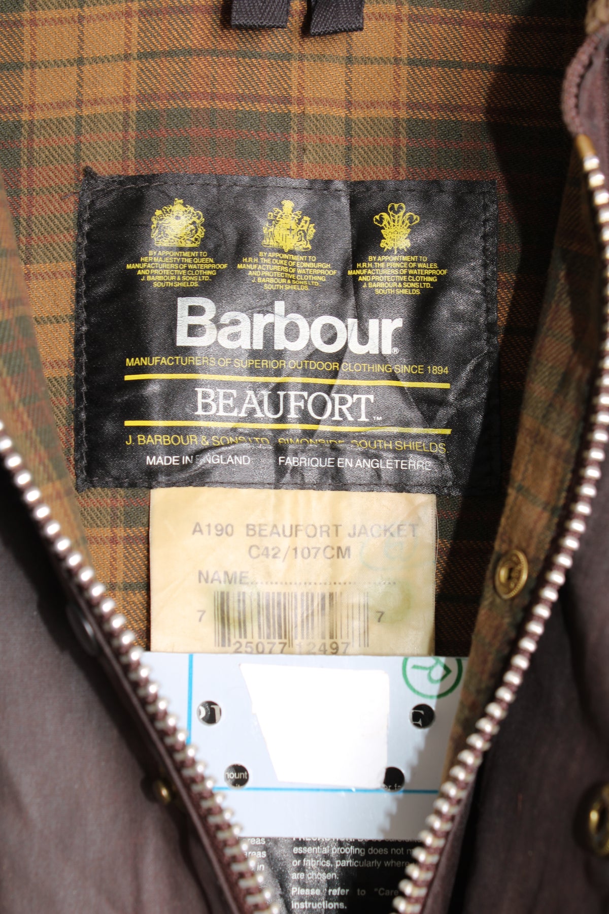 BARBOUR BEAUFORT WAX JACKET RUSTIC BROWN - M/L