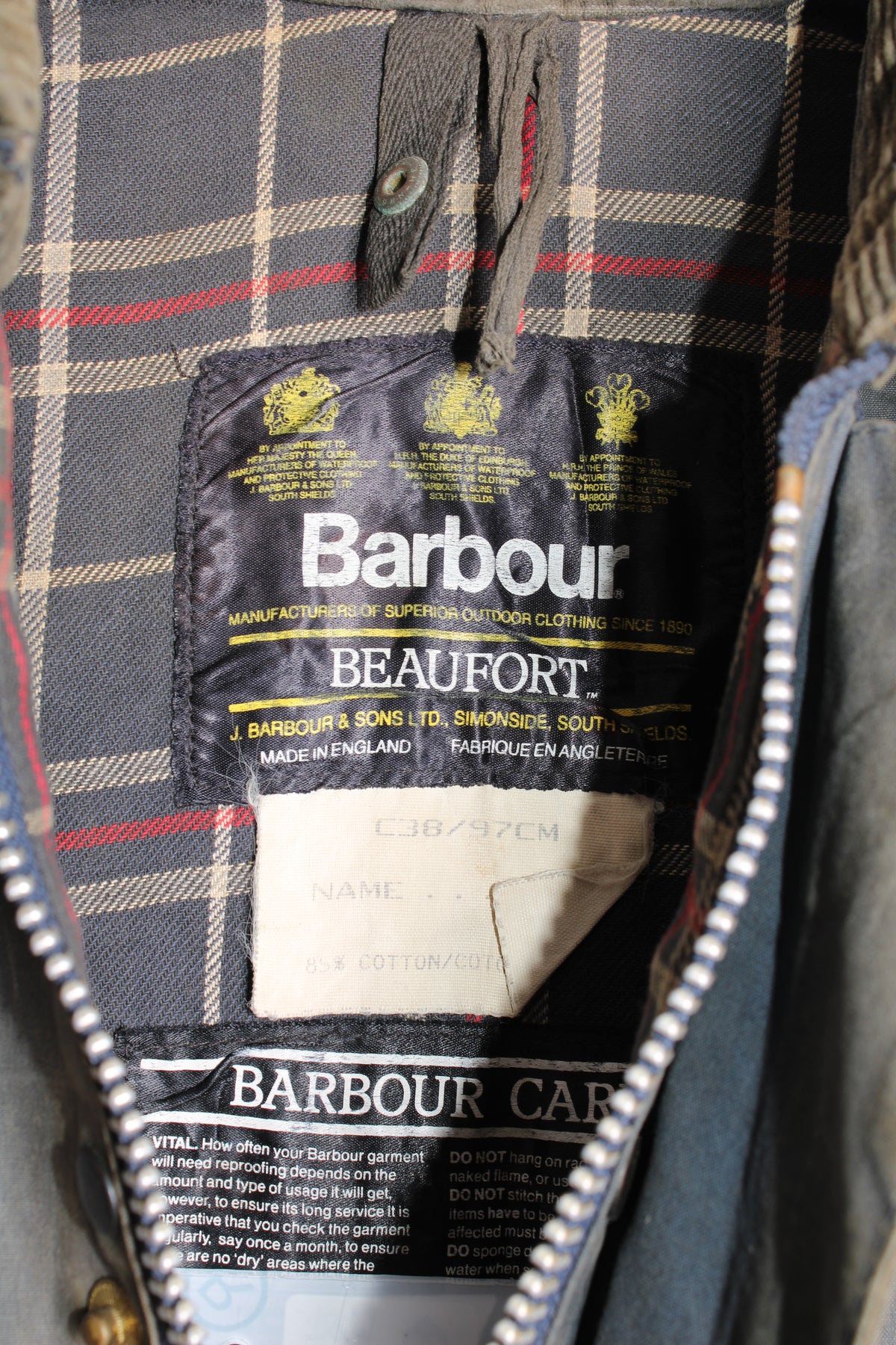 BARBOUR BEAUFORT WAX JACKET FADED BLUE - S/M